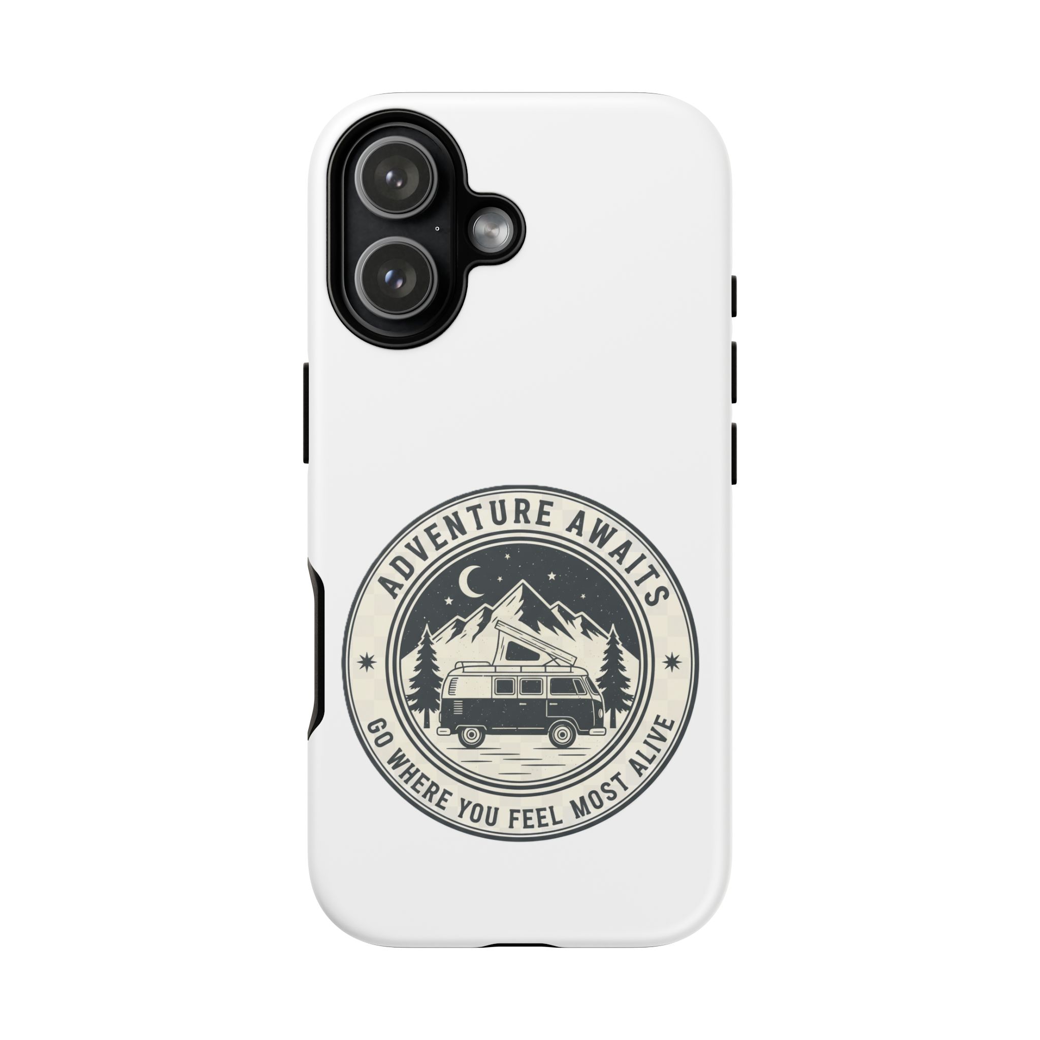 Phone Case — "Adventure Awaits-Go Where You Feel Most Alive" Camper Van Design