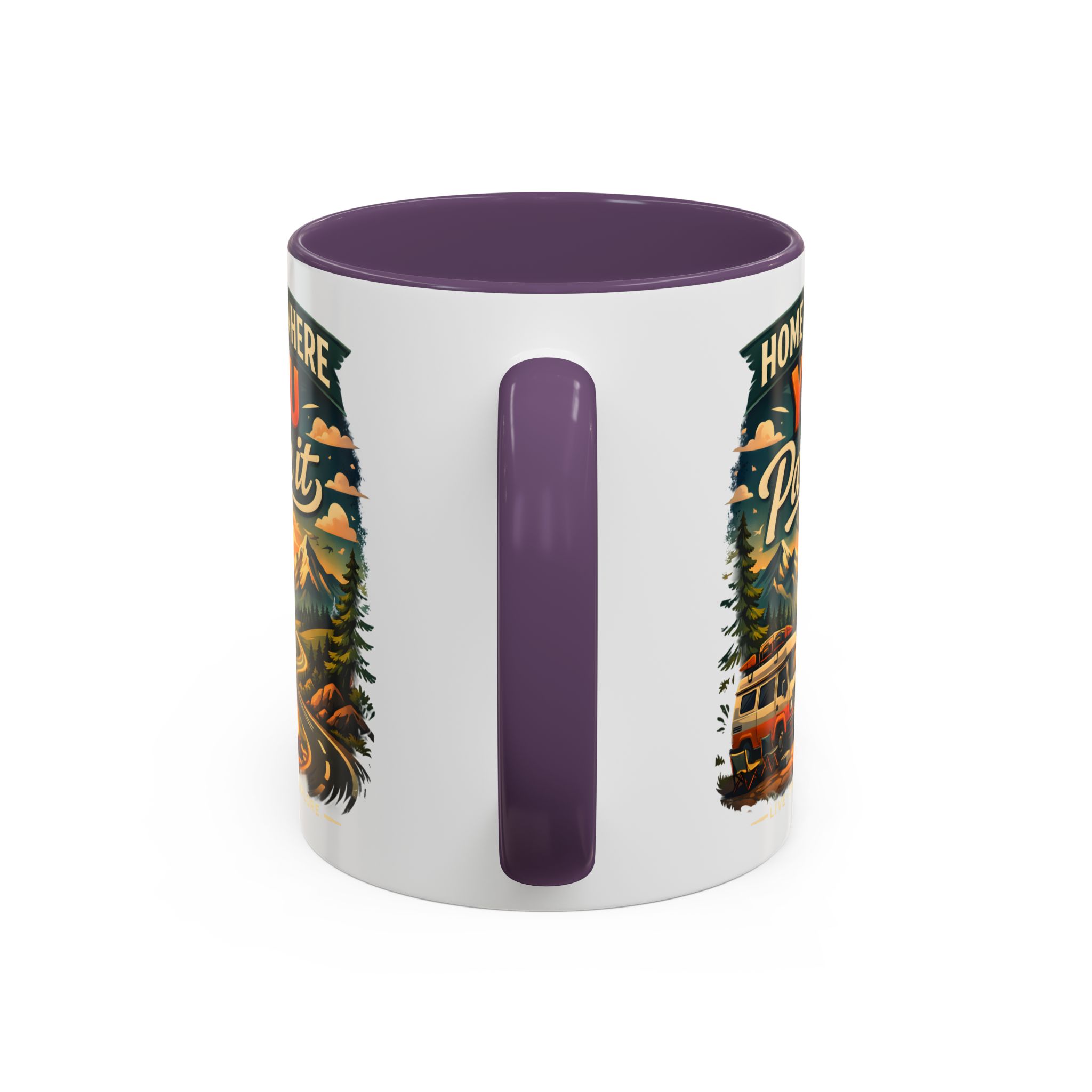 1433963443905076047_2048.jpeg Accent Coffee Mug (11, 15oz) — "Home Is Where You Park It" Design Scenic-Line