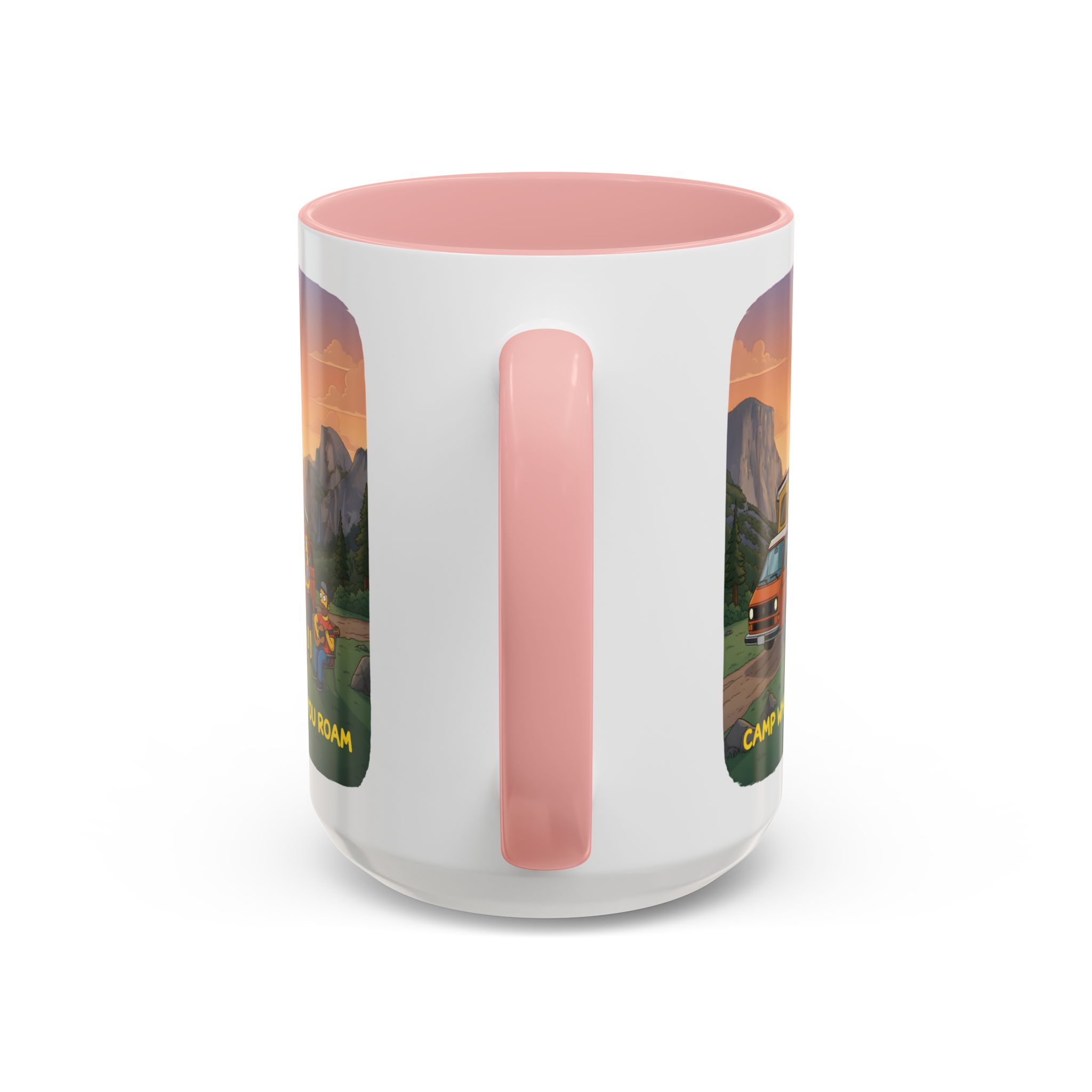 Accent Coffee Mug (11, 15oz) — "Camp Where You Roam" Design Sitcom-Line