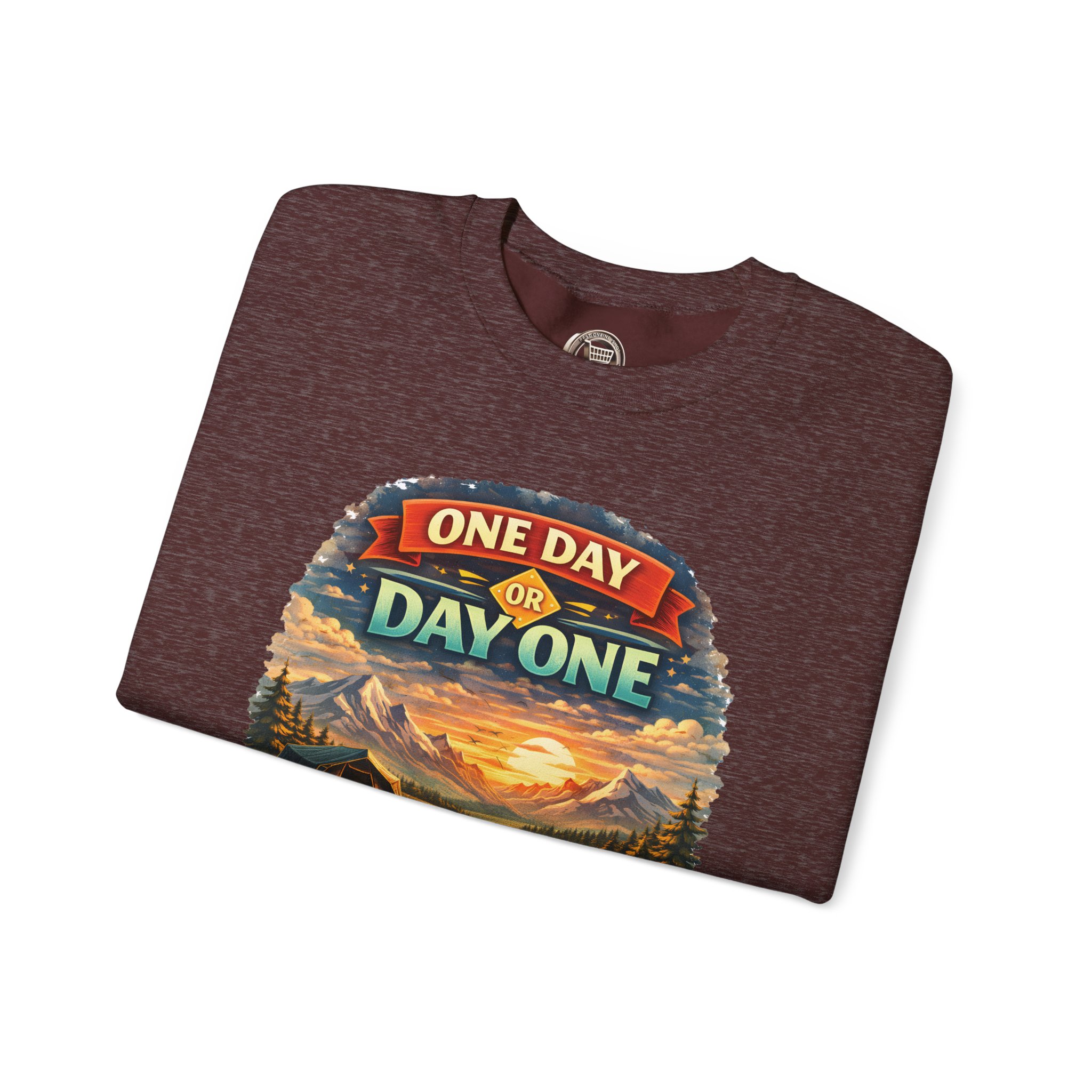 Unisex Heavy Blend™ Crewneck Sweatshirt — "One Day Or Day One" Design Scenic-Line