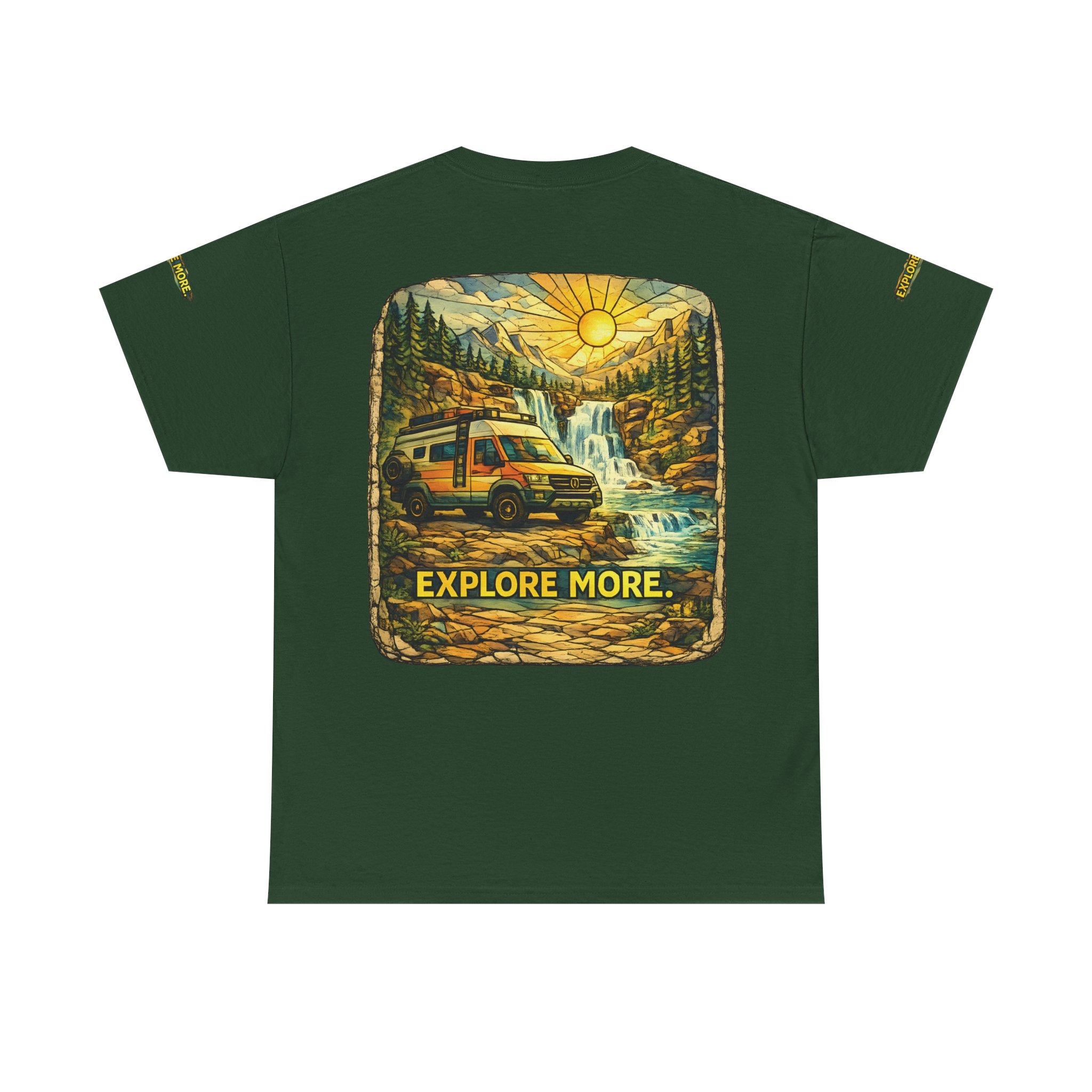 Unisex Heavy Cotton Tee — "Explore More" Design Cubic-Line