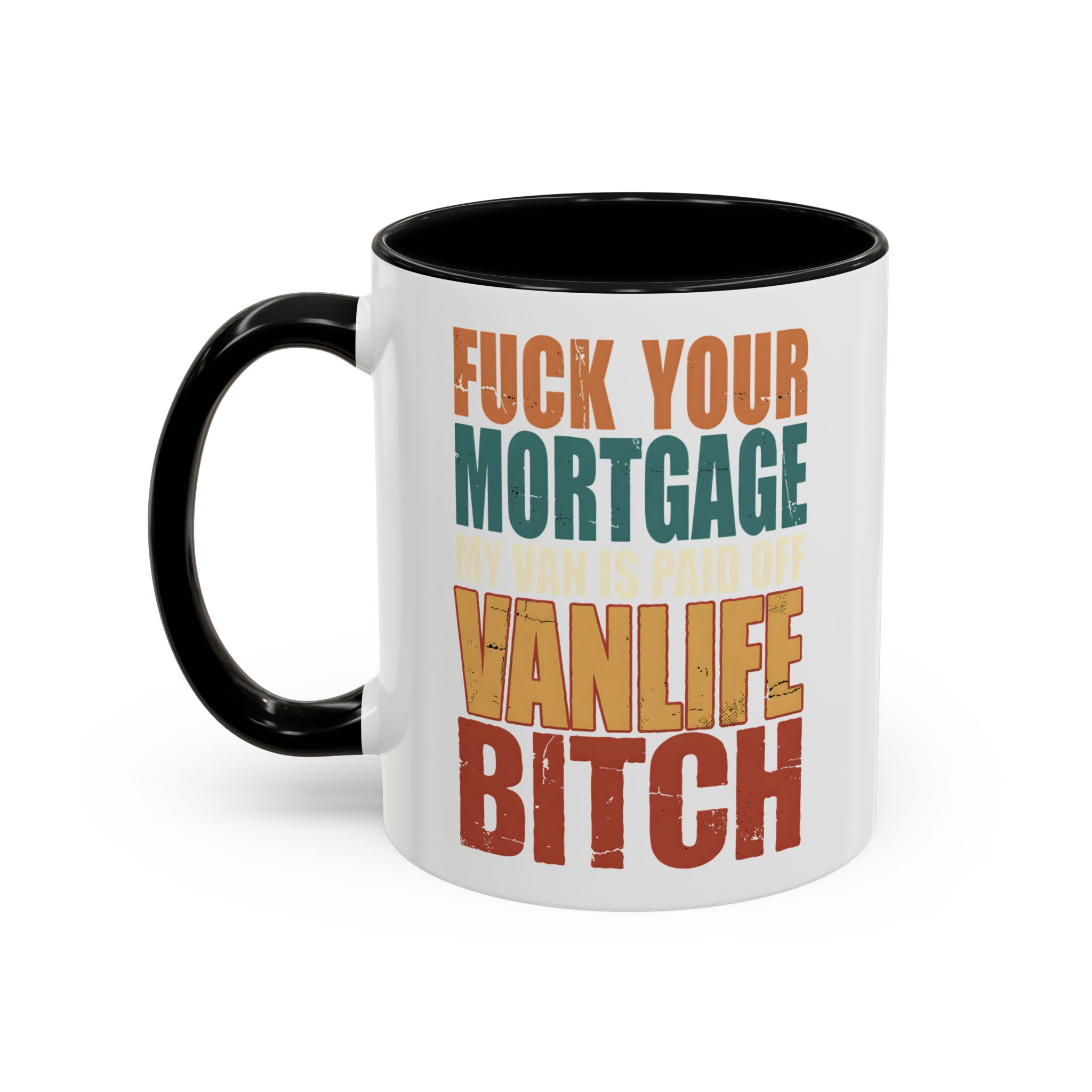 Accent Coffee Mug (11, 15oz) — "Fuck Your Mortgage" Design F**K-Line