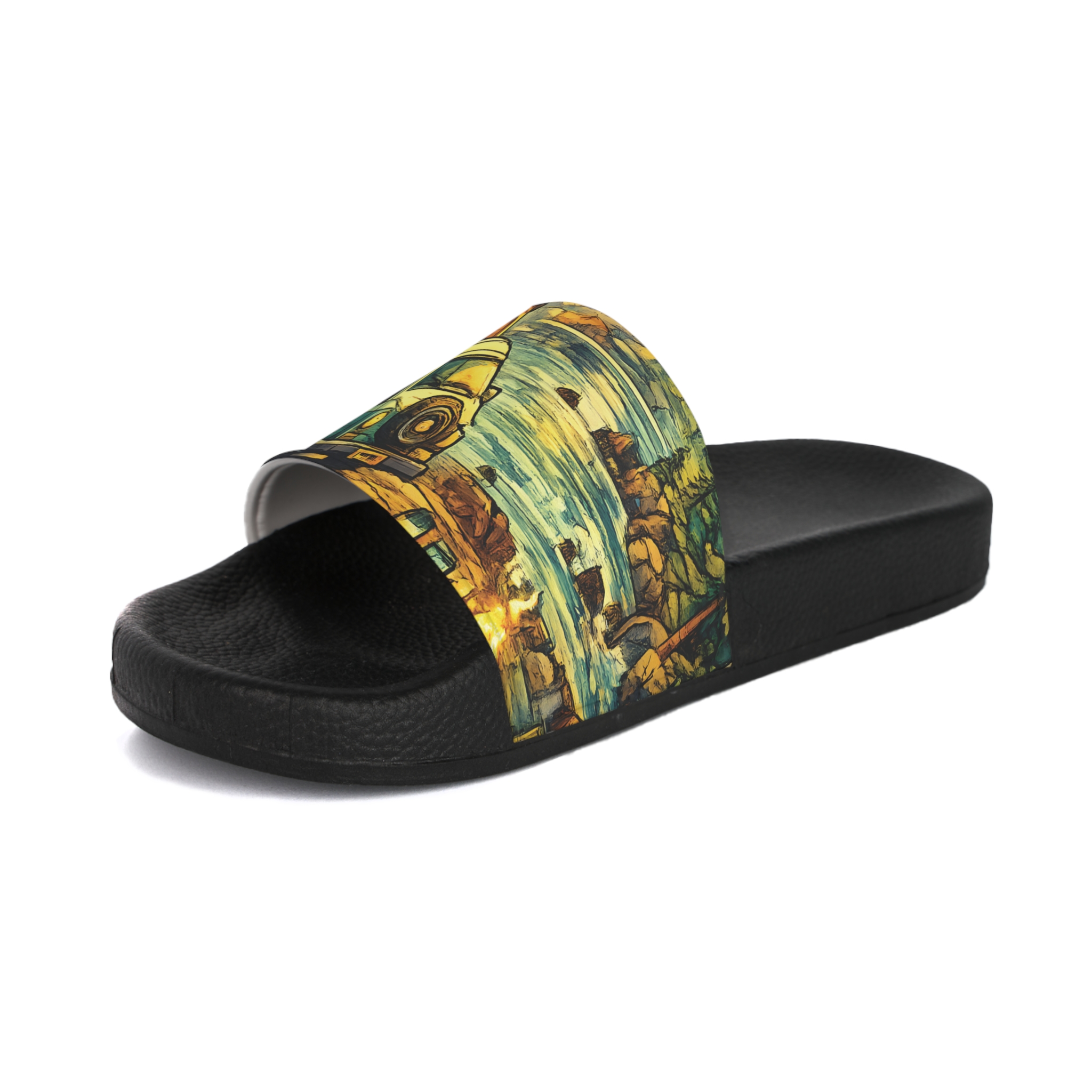 Men's Slide Sandals — VW RV Vibes for Men (Cubic-Line)
