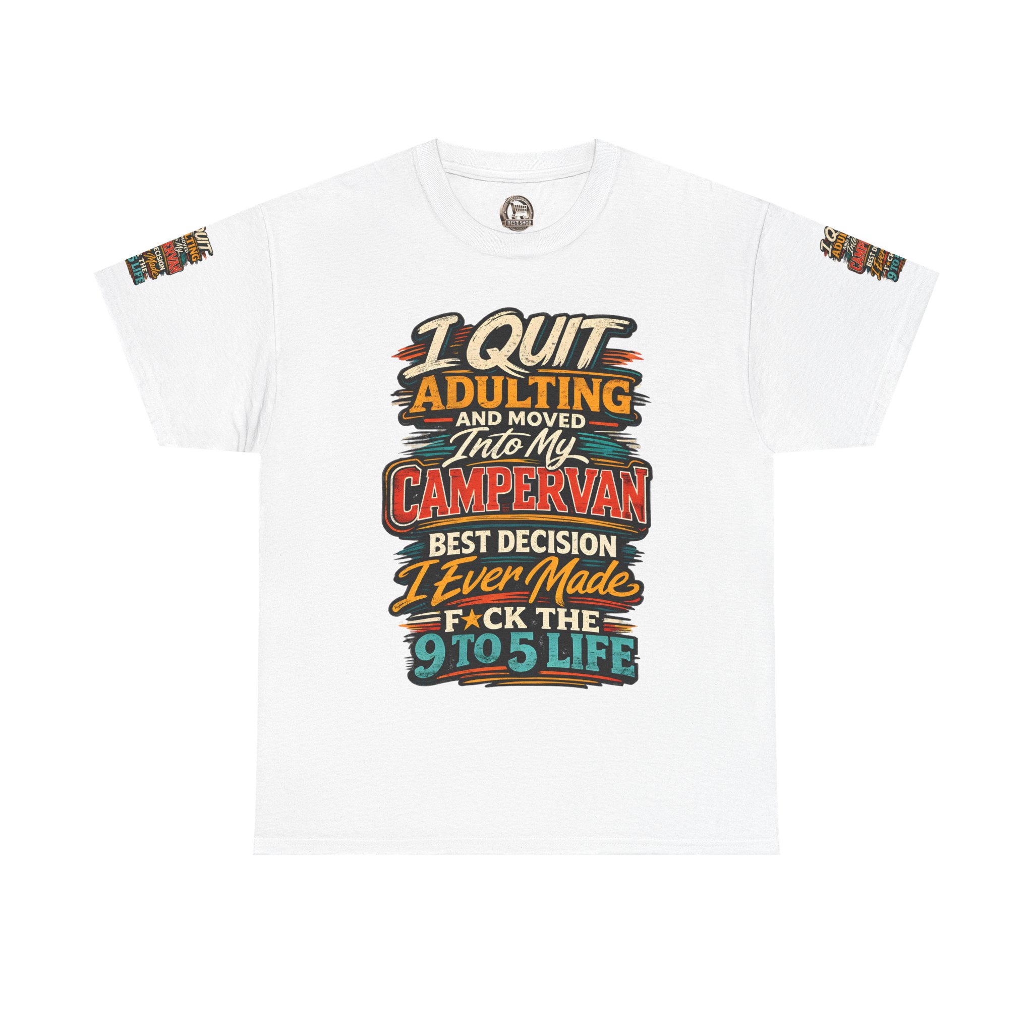 Unisex Heavy Cotton Tee — "I Quit Adulting" Design F**K-Line