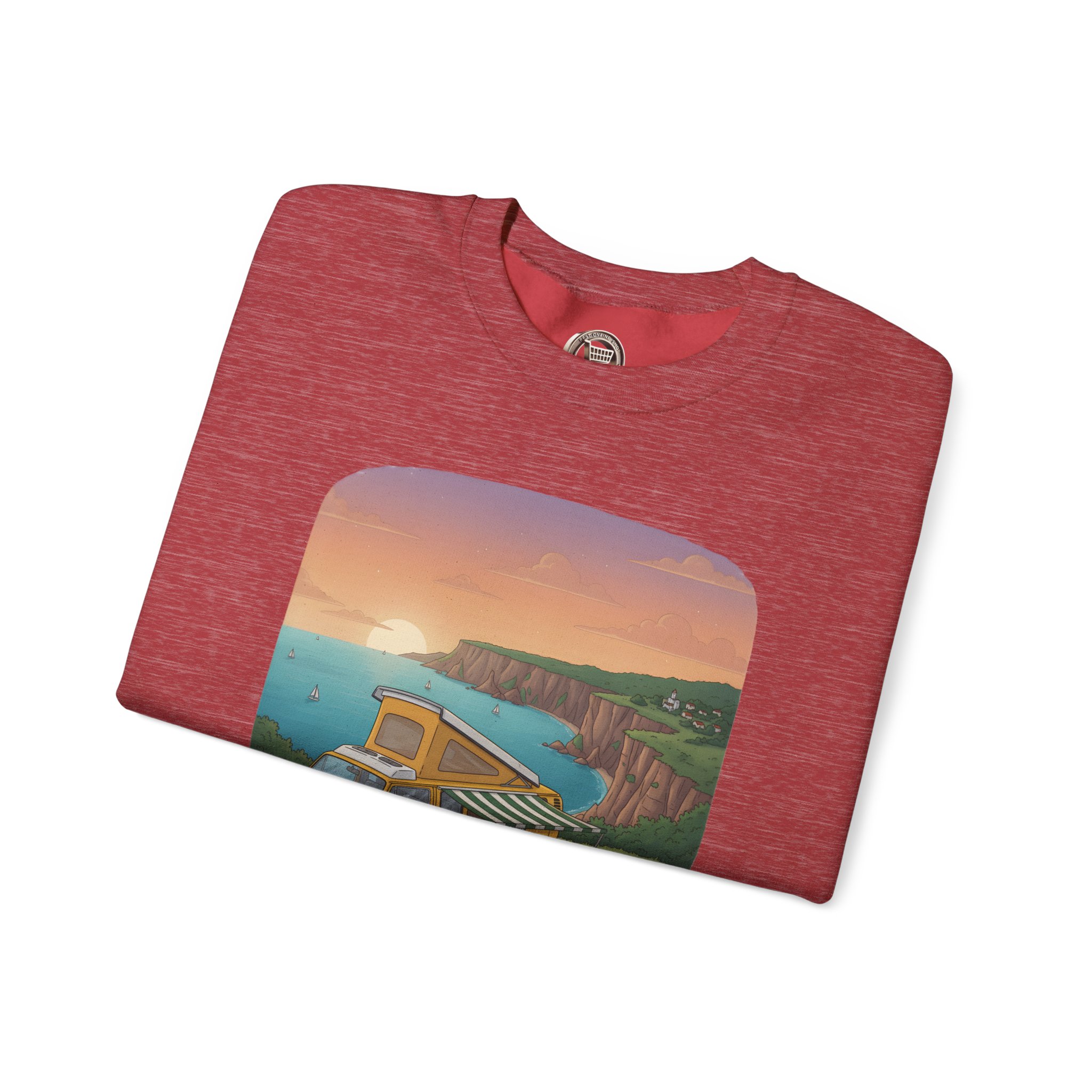 Unisex Heavy Blend™ Crewneck Sweatshirt — "The World Awaits" Design Sitcom-Line