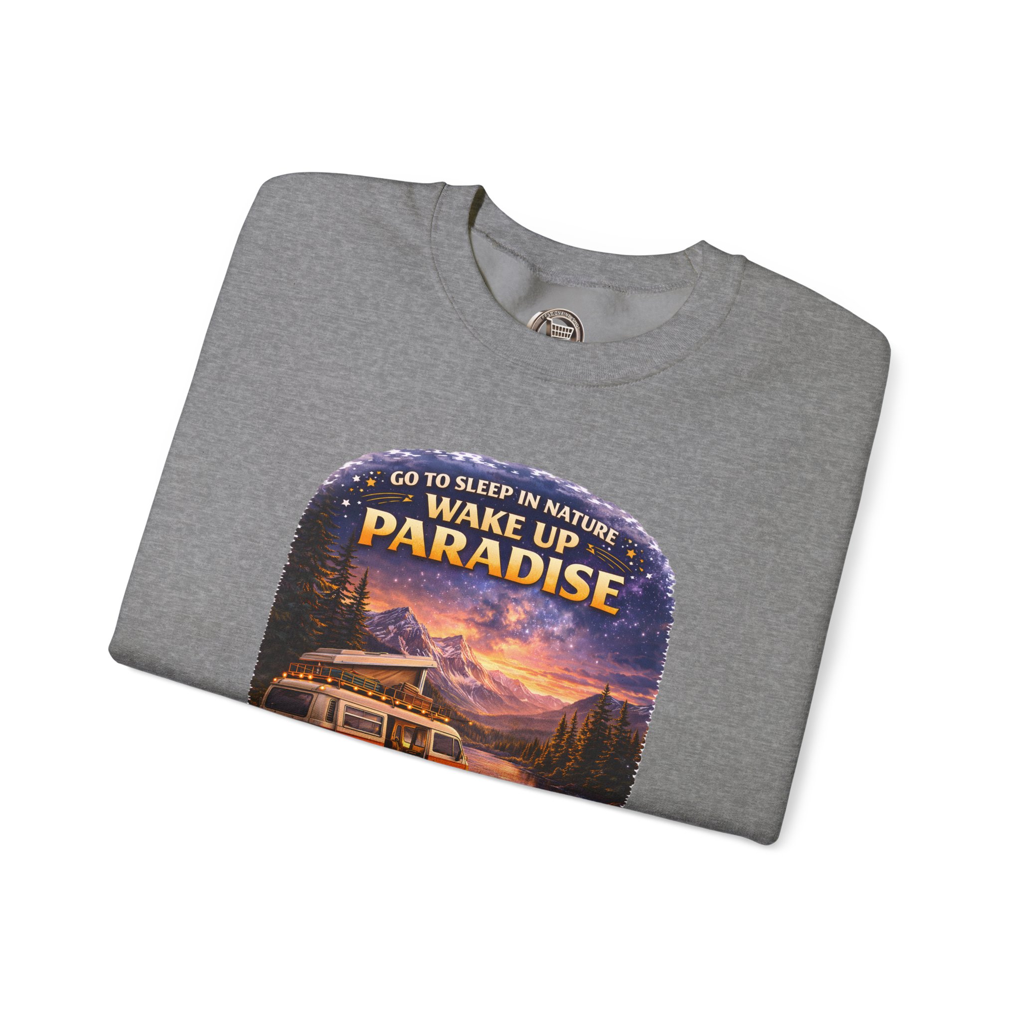 Unisex Heavy Blend™ Crewneck Sweatshirt — "Go To Sleep Nature " Design Scenic-Line