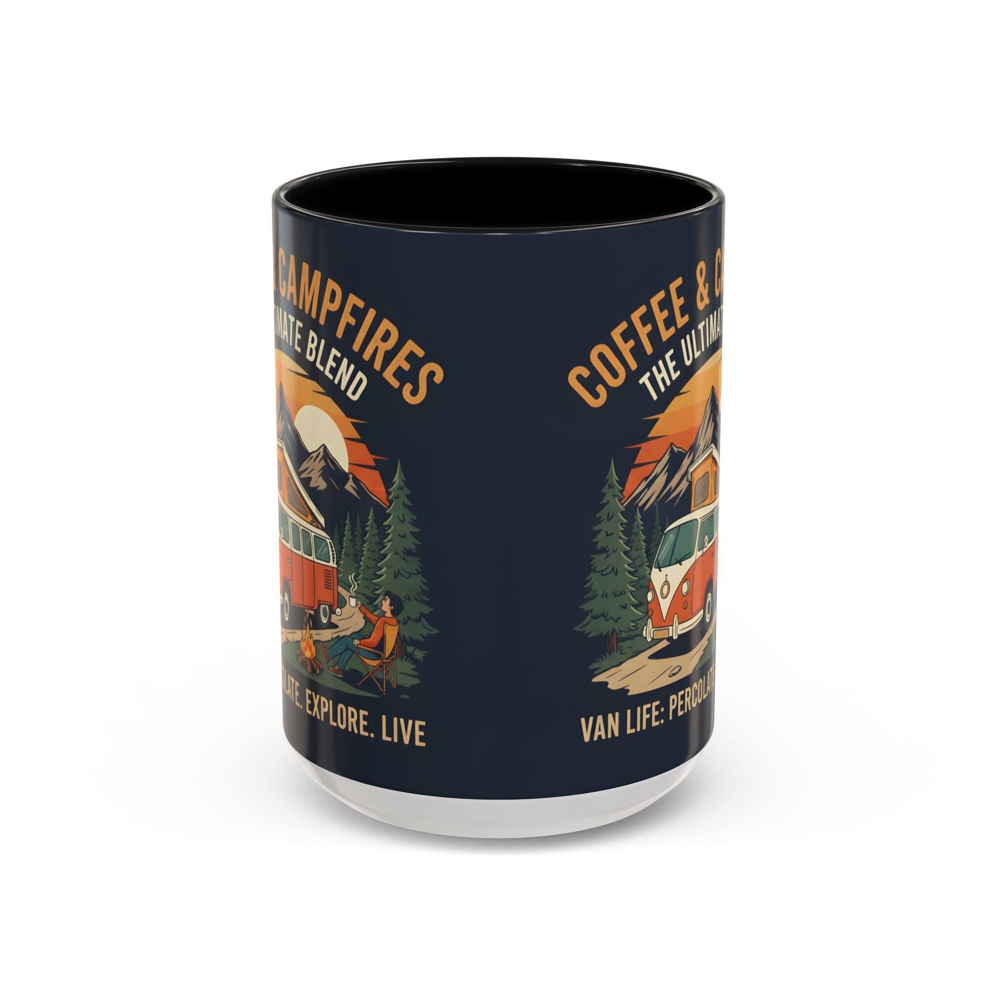 Accent Coffee Mug (11, 15oz) — "Coffee and campfires"