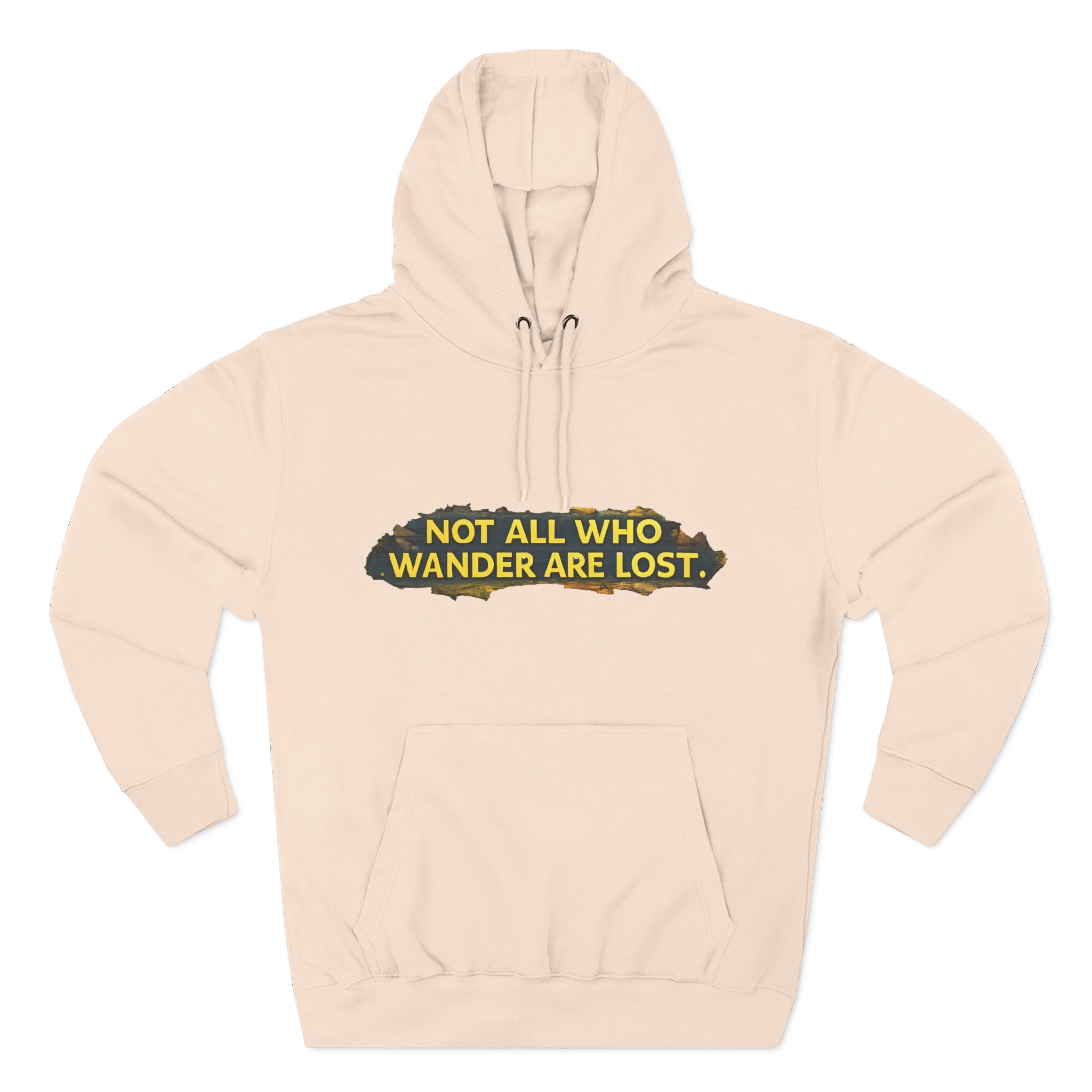 14386775600988603158_2048.jpeg Three-Panel Fleece Hoodie - "Not All Who Wander Are Lost" Design Cubic-Line
