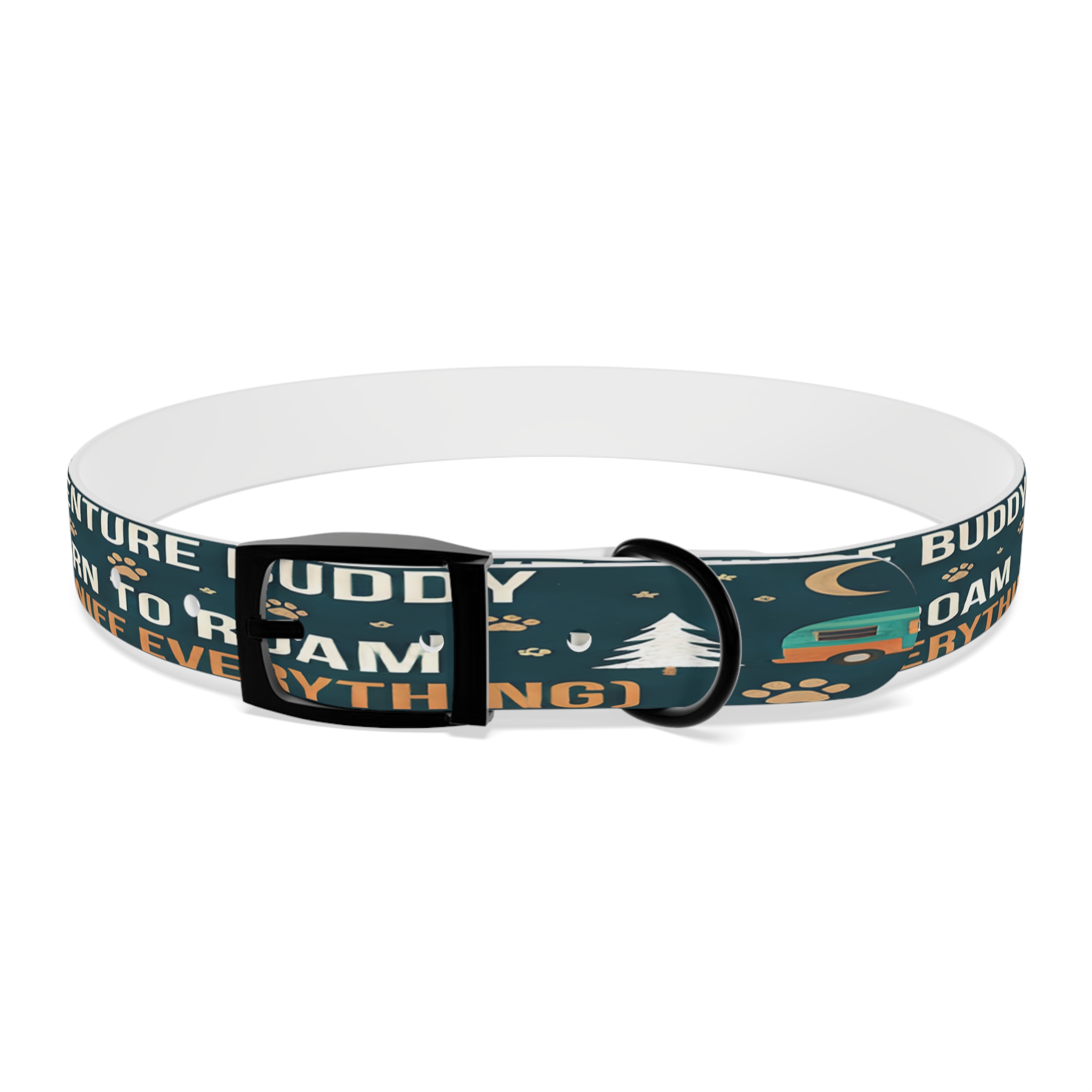 14400699417213957489_4096.jpeg Dog Collar — 'Born to Roam (and Sniff Everything)' Outdoor Pet Collar