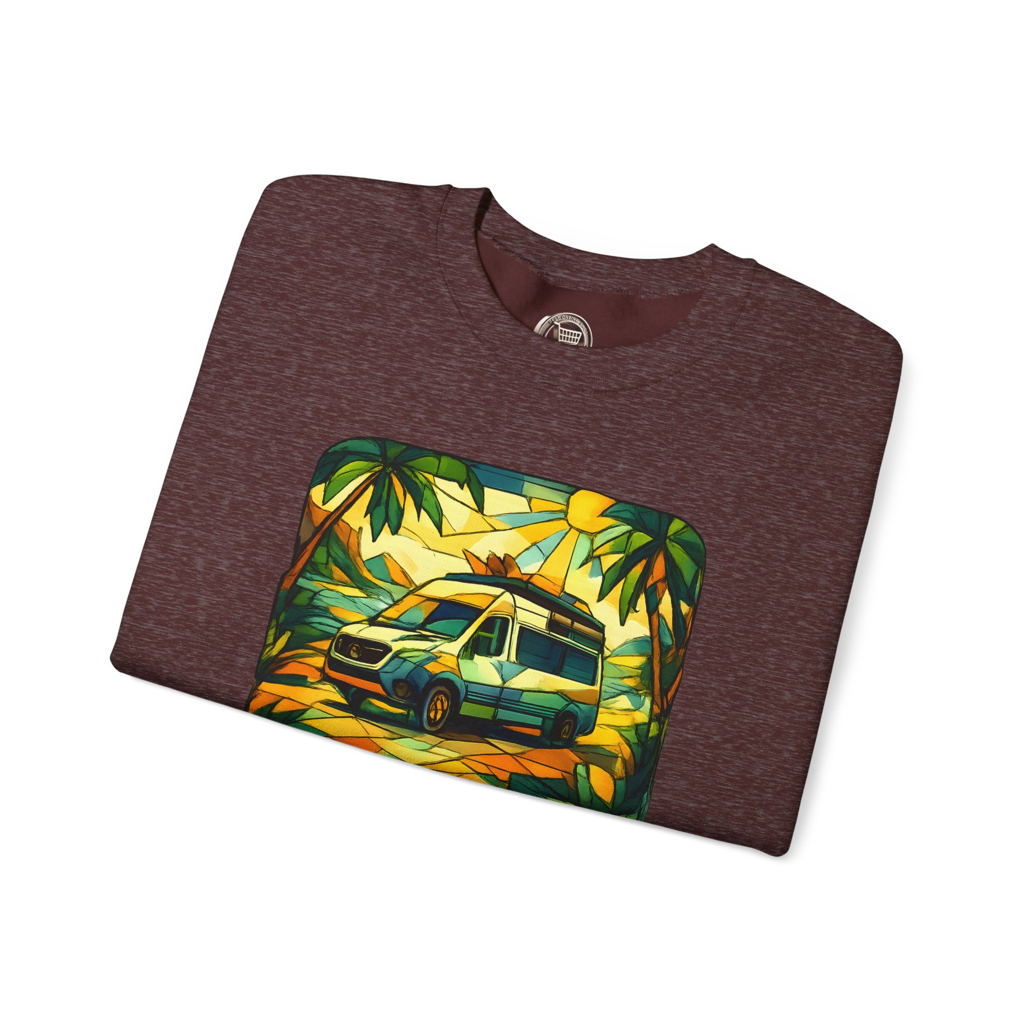 Unisex Heavy Blend™ Crewneck Sweatshirt — "Exploration In Every Angle" Design Cubic-Line