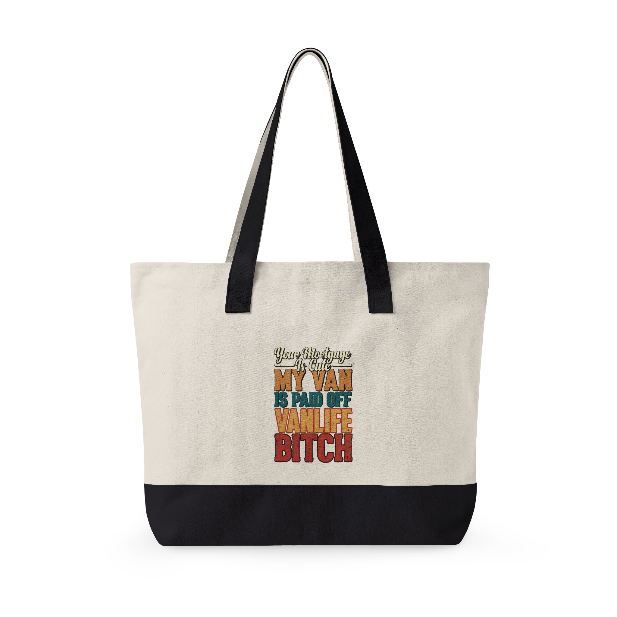 Zippered Canvas Tote — "Your Mortgage Is Cute" (Design F**K-Line)