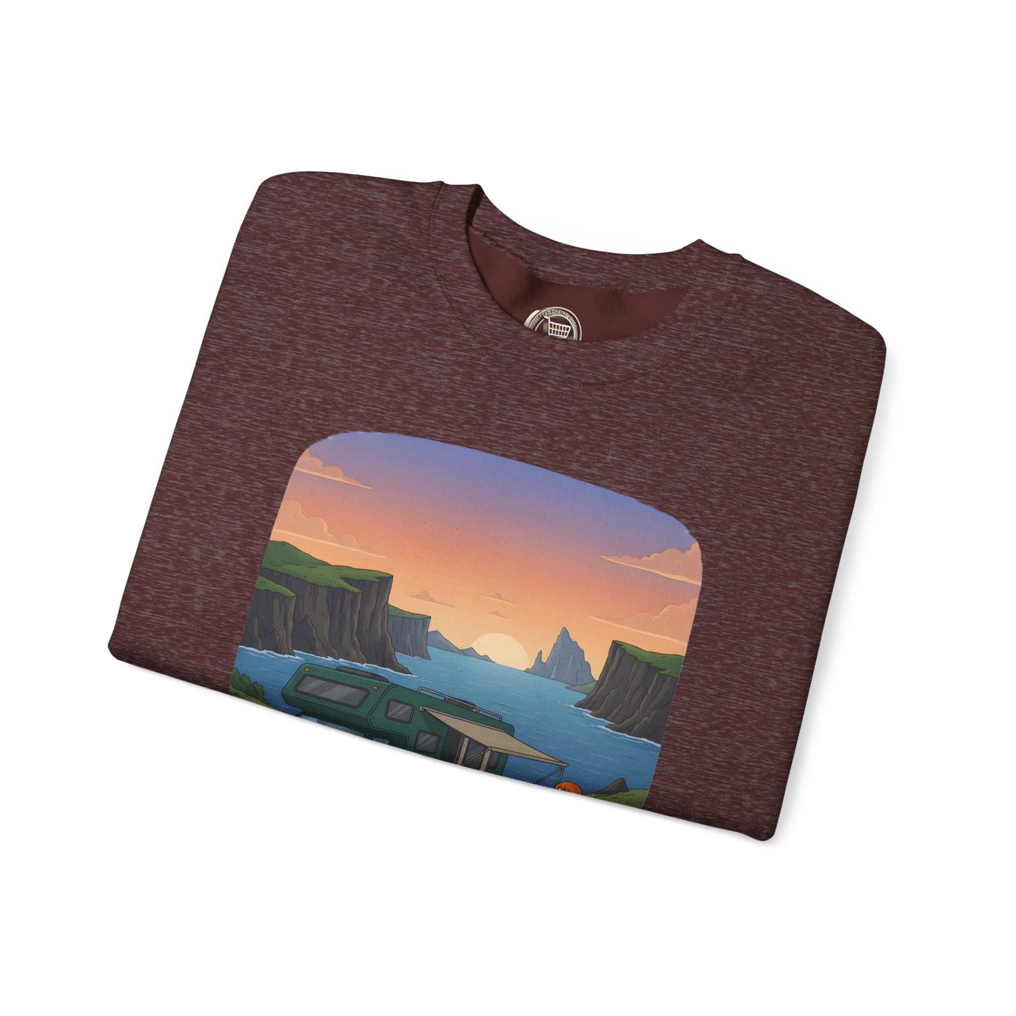 Unisex Heavy Blend™ Crewneck Sweatshirt — "Adventure Awaits-Go Find It"" Design Sitcom-Line