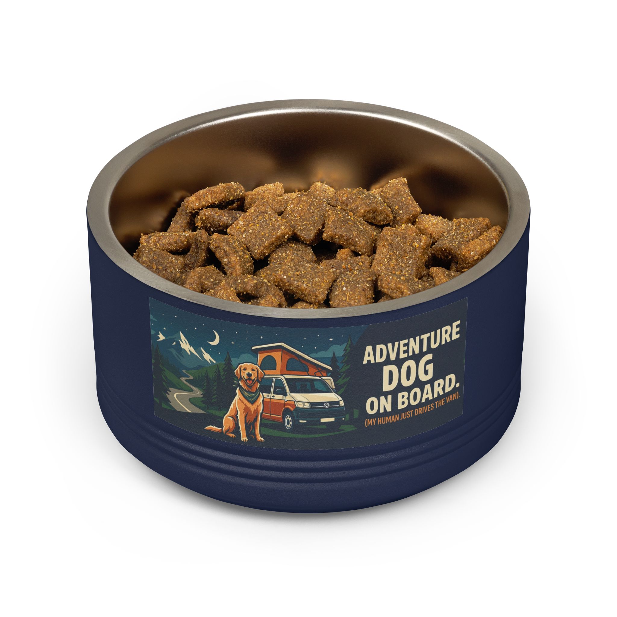 Pet Bowl — "Adventure Dog On Board " 18oz Camper & Hiking Dog Travel Bowl