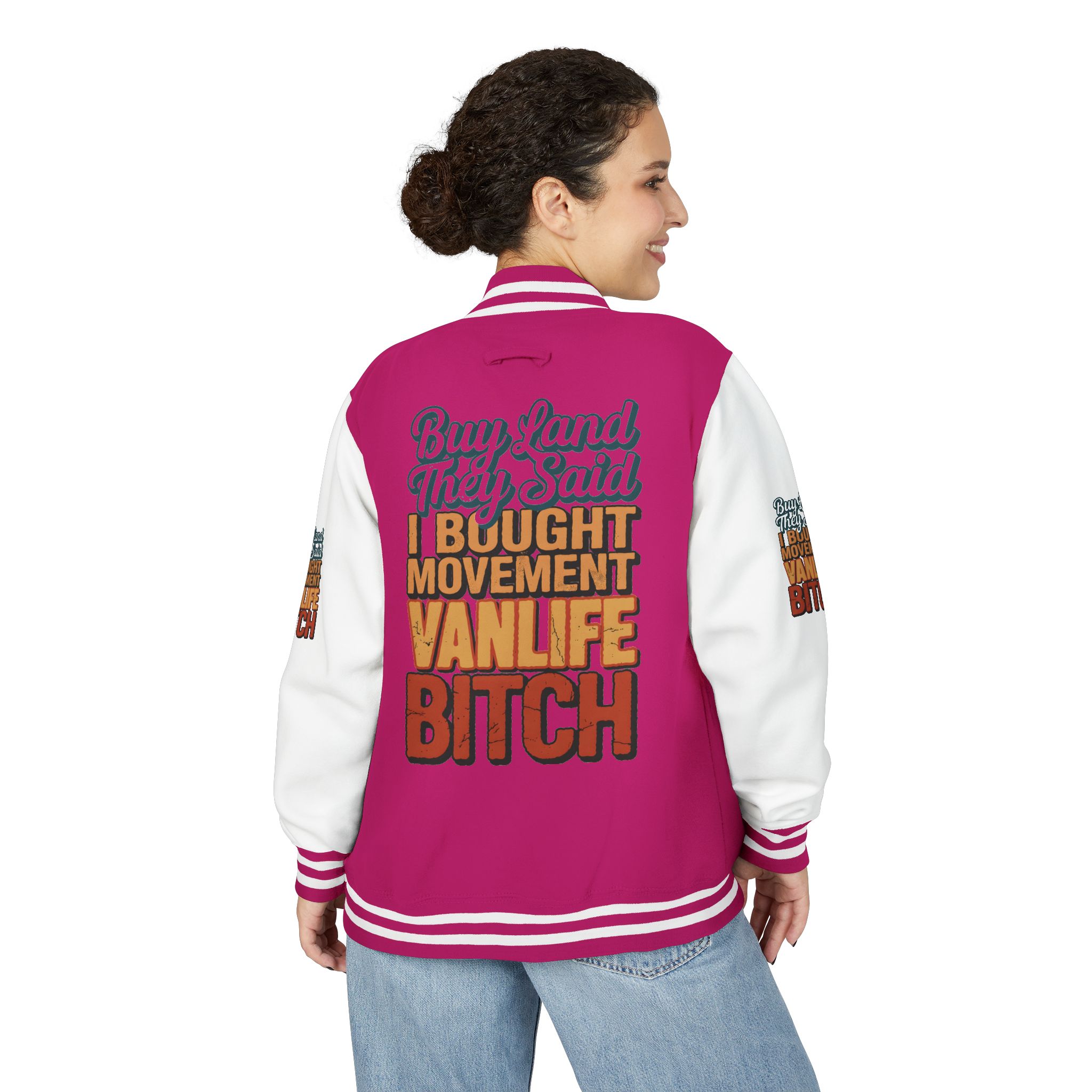 1441612719509280184_2048-1.jpeg Unisex Heavyweight Letterman Jacket — "Buy Land They Said" Design F**K-Line