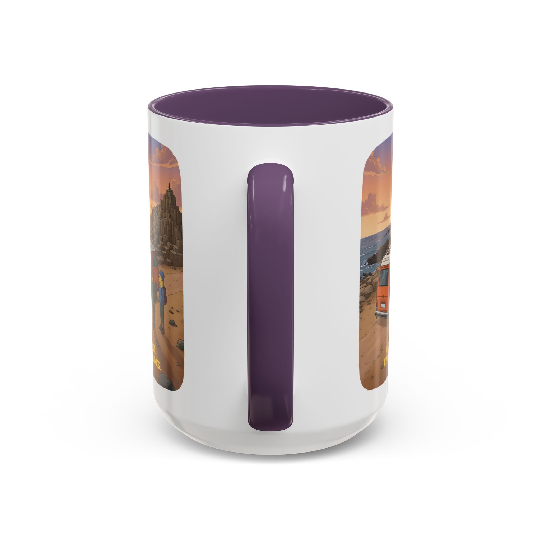 Accent Coffee Mug (11, 15oz) — "Lost Roads Epic Coastlines" Design Sitcom-Line