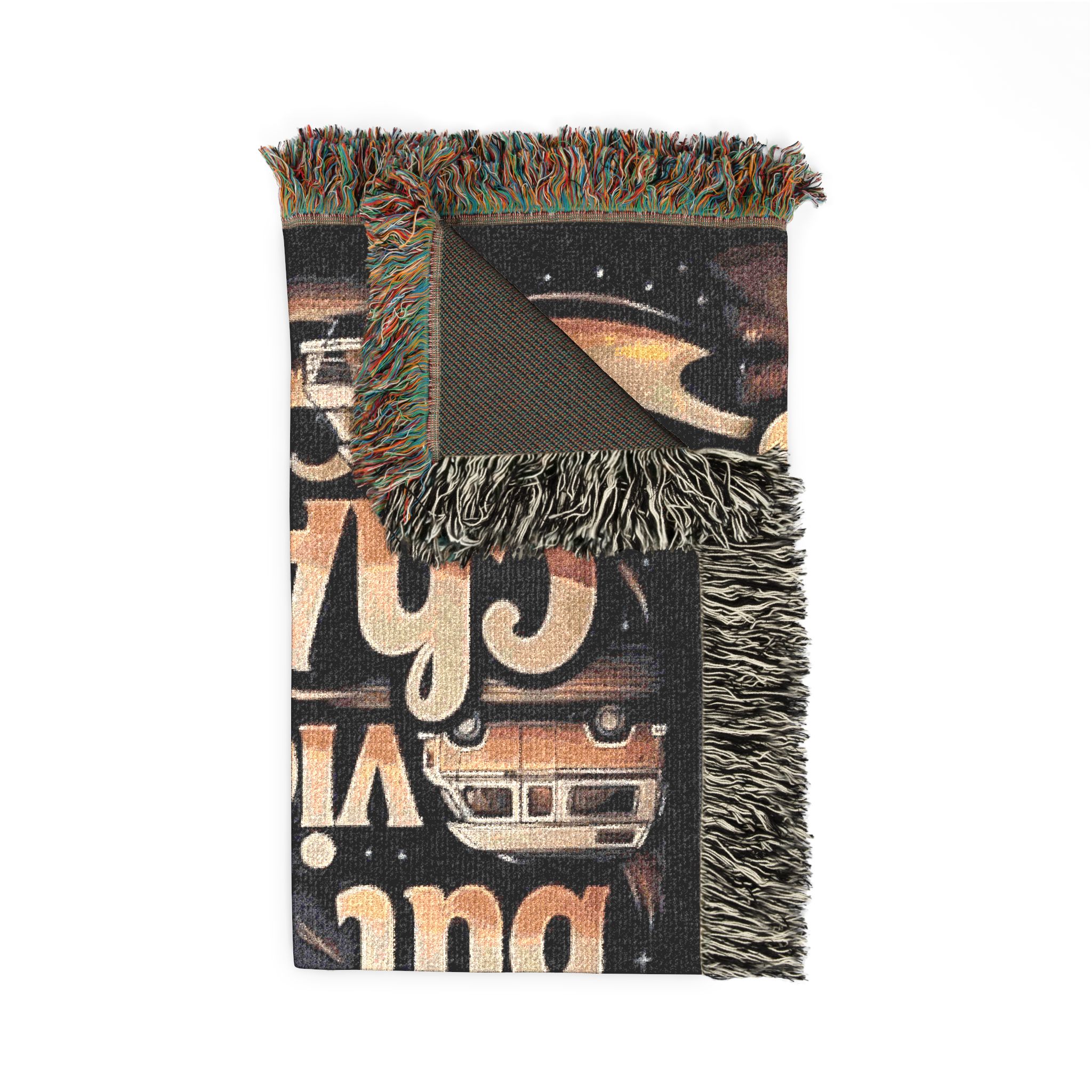 Woven Blanket — "Home Is Where You Park It -But The View keep Changing" RV Camper Vintage Roadtrip Camping Throw
