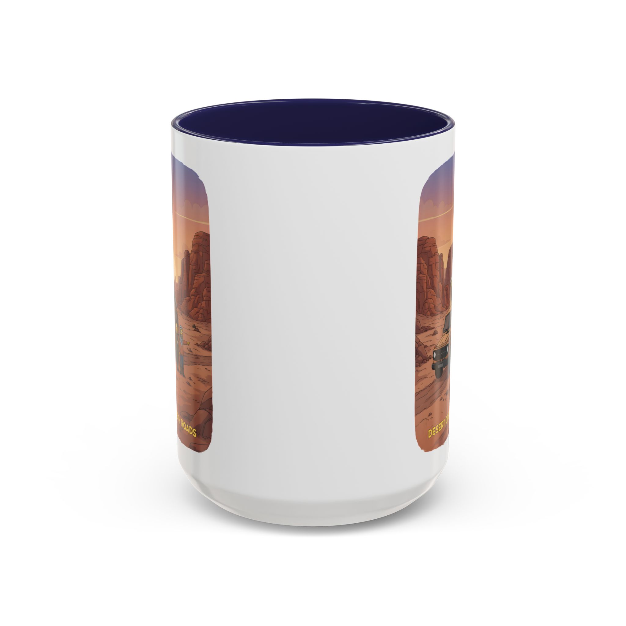 Accent Coffee Mug (11, 15oz) — "Desert Dreams Dusty Roads" Design Sitcom-Line