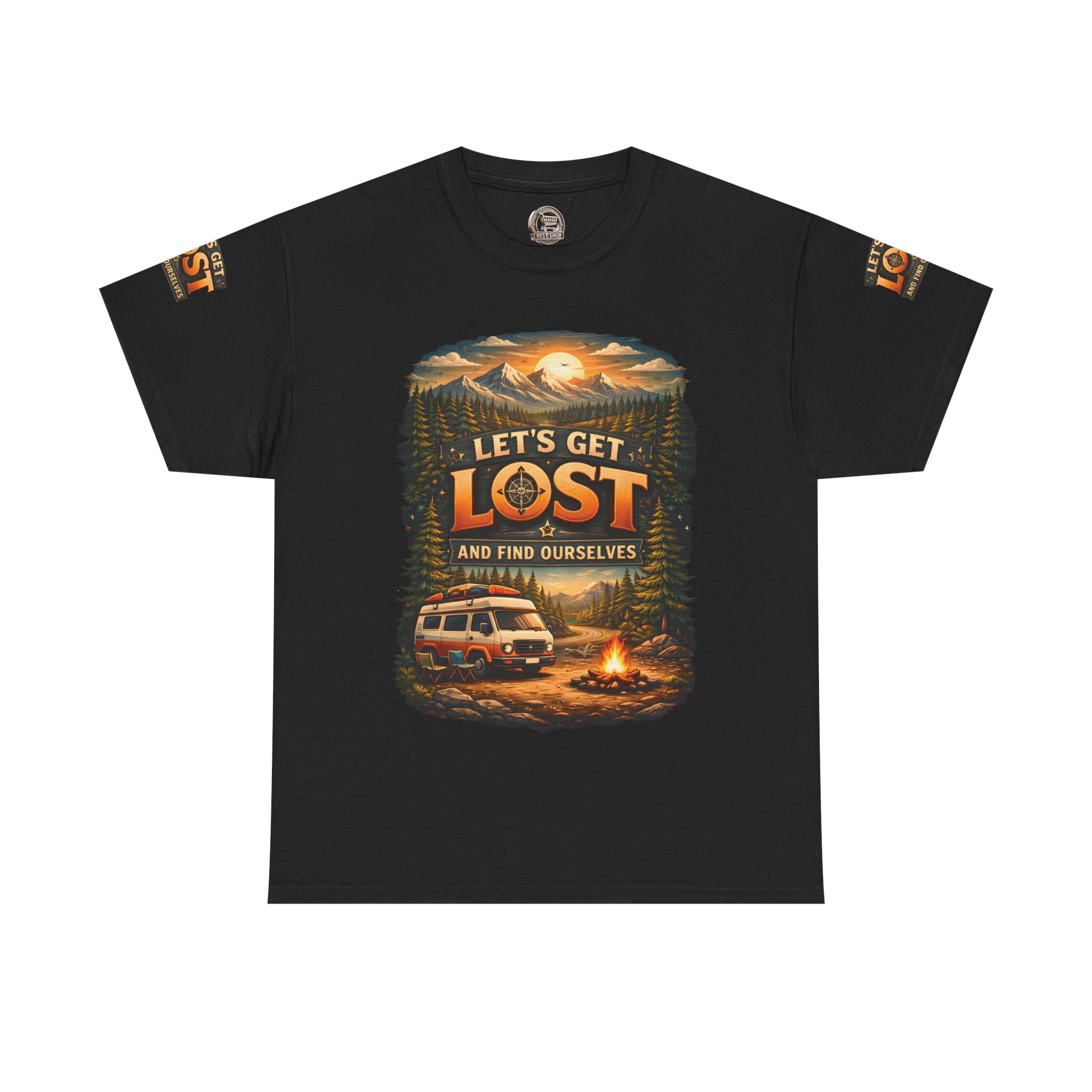 Unisex Heavy Cotton Tee — "Let´s Get Lost And Found Ourselfs" Design Scenic-Line