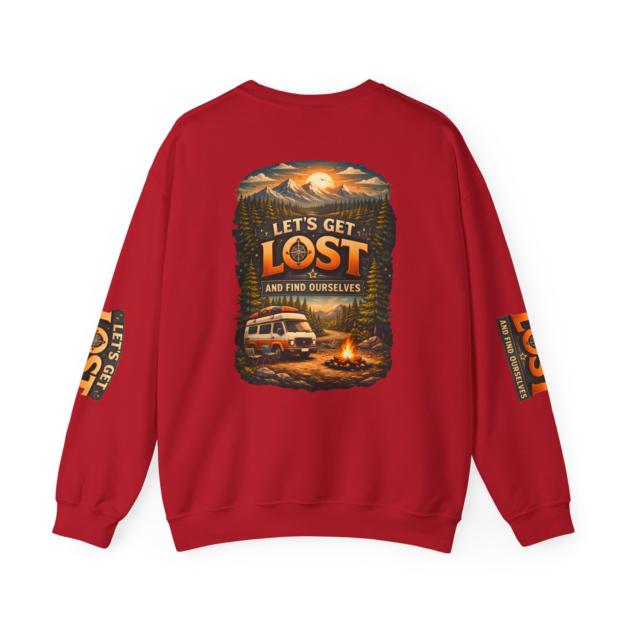 Unisex Heavy Blend™ Crewneck Sweatshirt — "Let´s Get Lost And Found Ourselfs" Design Scenic-Line