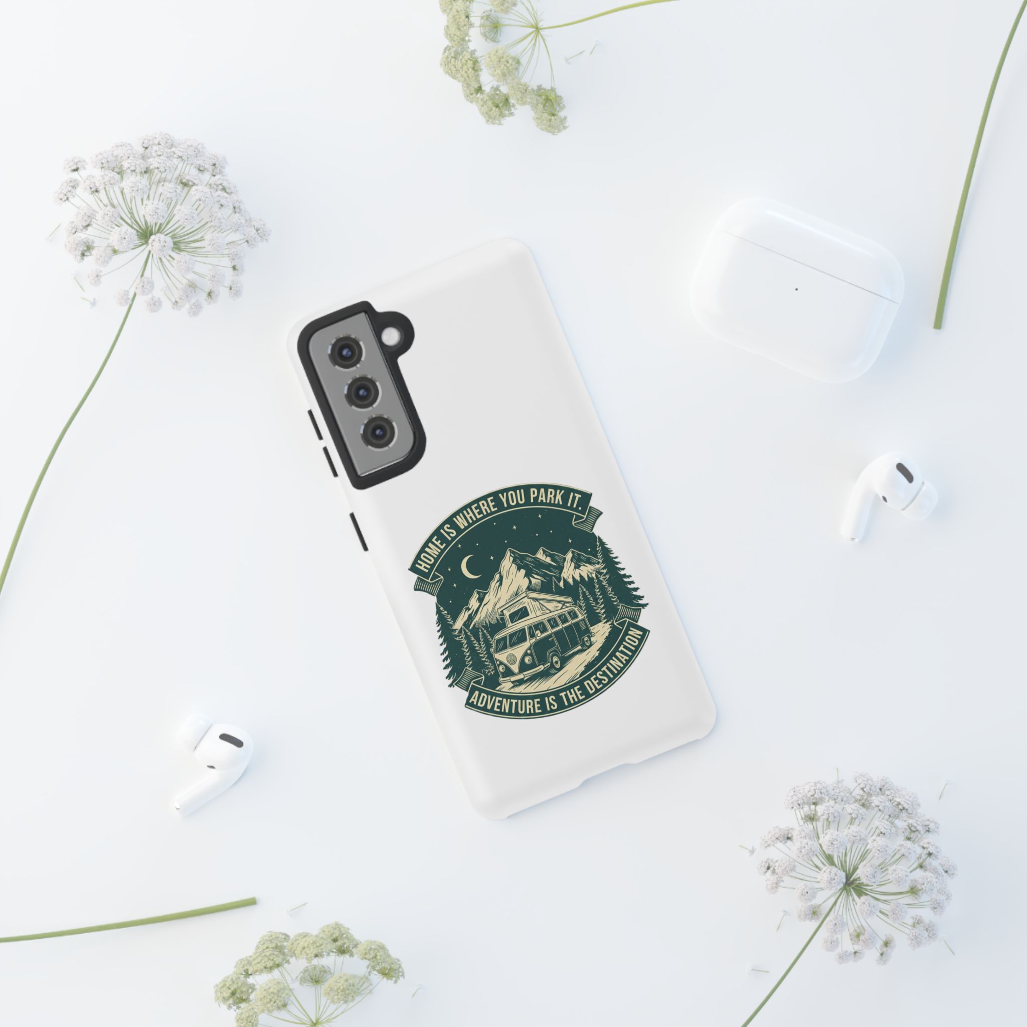 Phone Case — "Home Is Where You Park It-Adventure is the destination" Camper Van Design