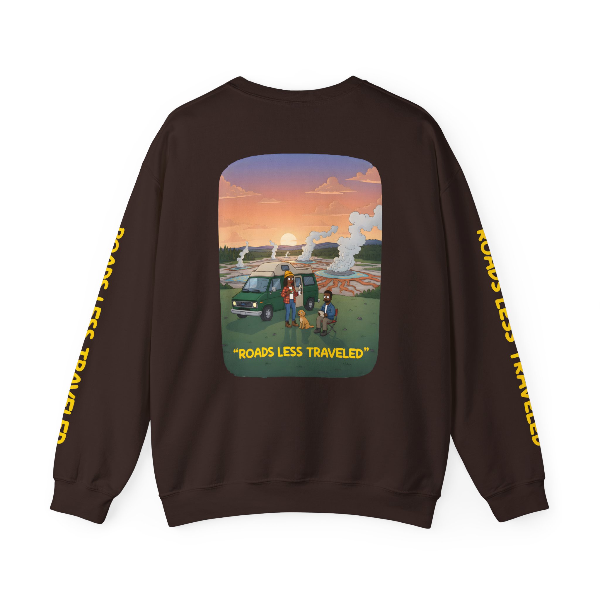 Unisex Heavy Blend™ Crewneck Sweatshirt — "Roads Less Traveled" Design Sitcom-Line