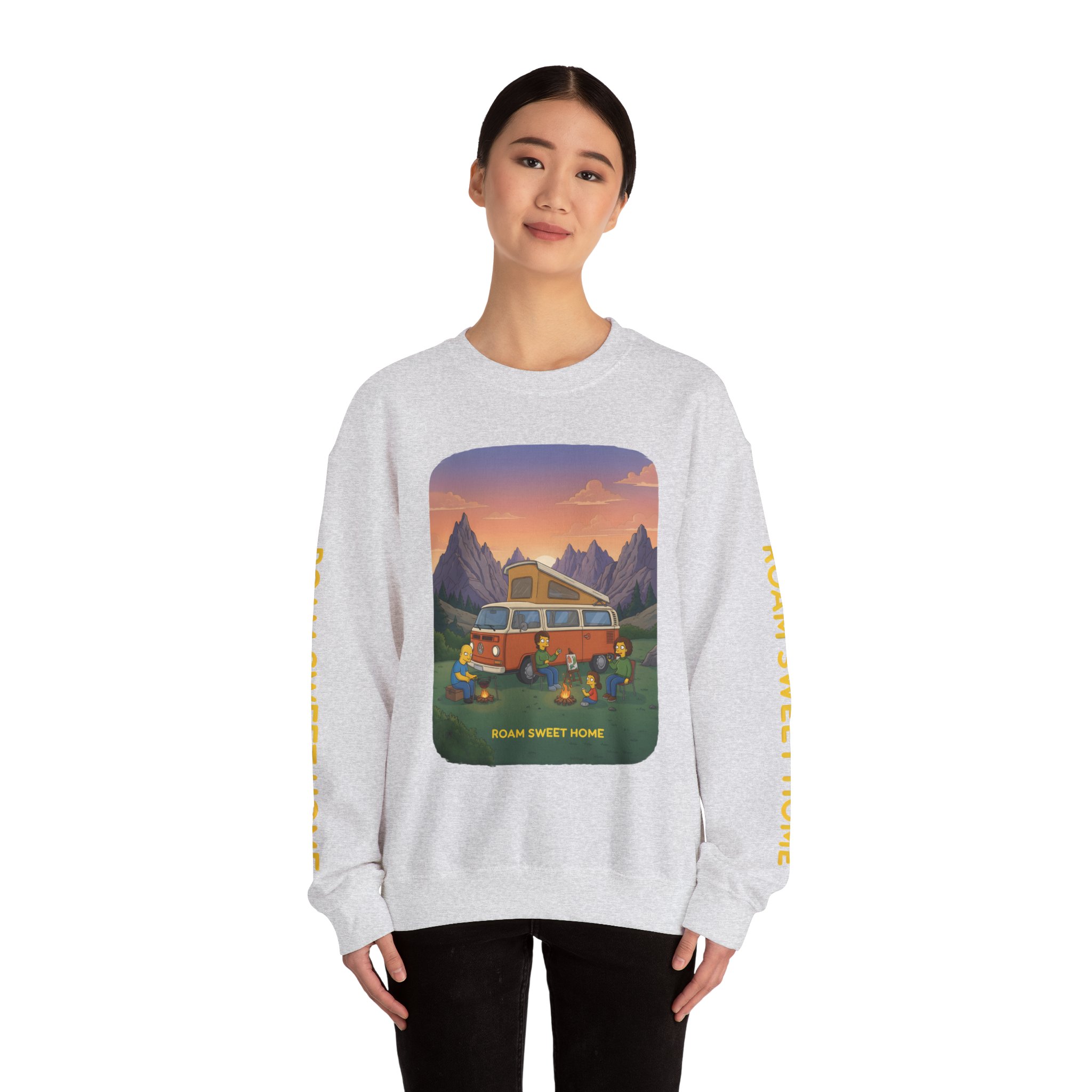 Unisex Heavy Blend™ Crewneck Sweatshirt — "Roam Sweet Home" Design Sitcom-Line