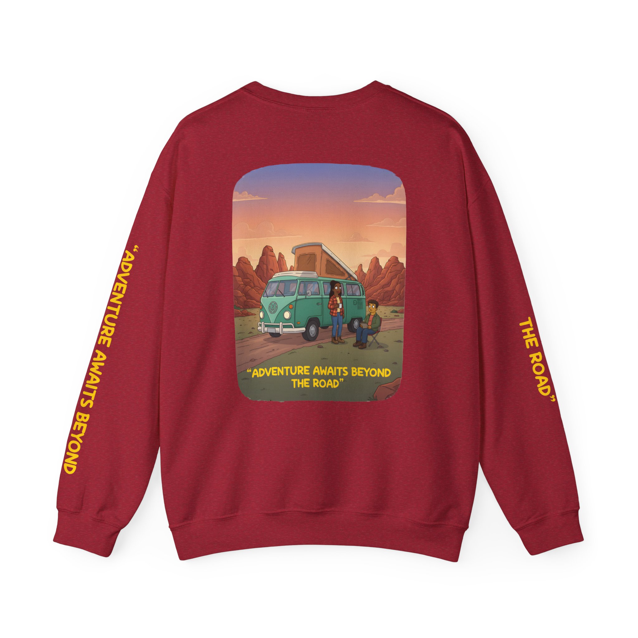 14440745357294922688_2048.jpeg Unisex Heavy Blend™ Crewneck Sweatshirt — "Adventure Awaits Beyond The Road" Design Sitcom-Line