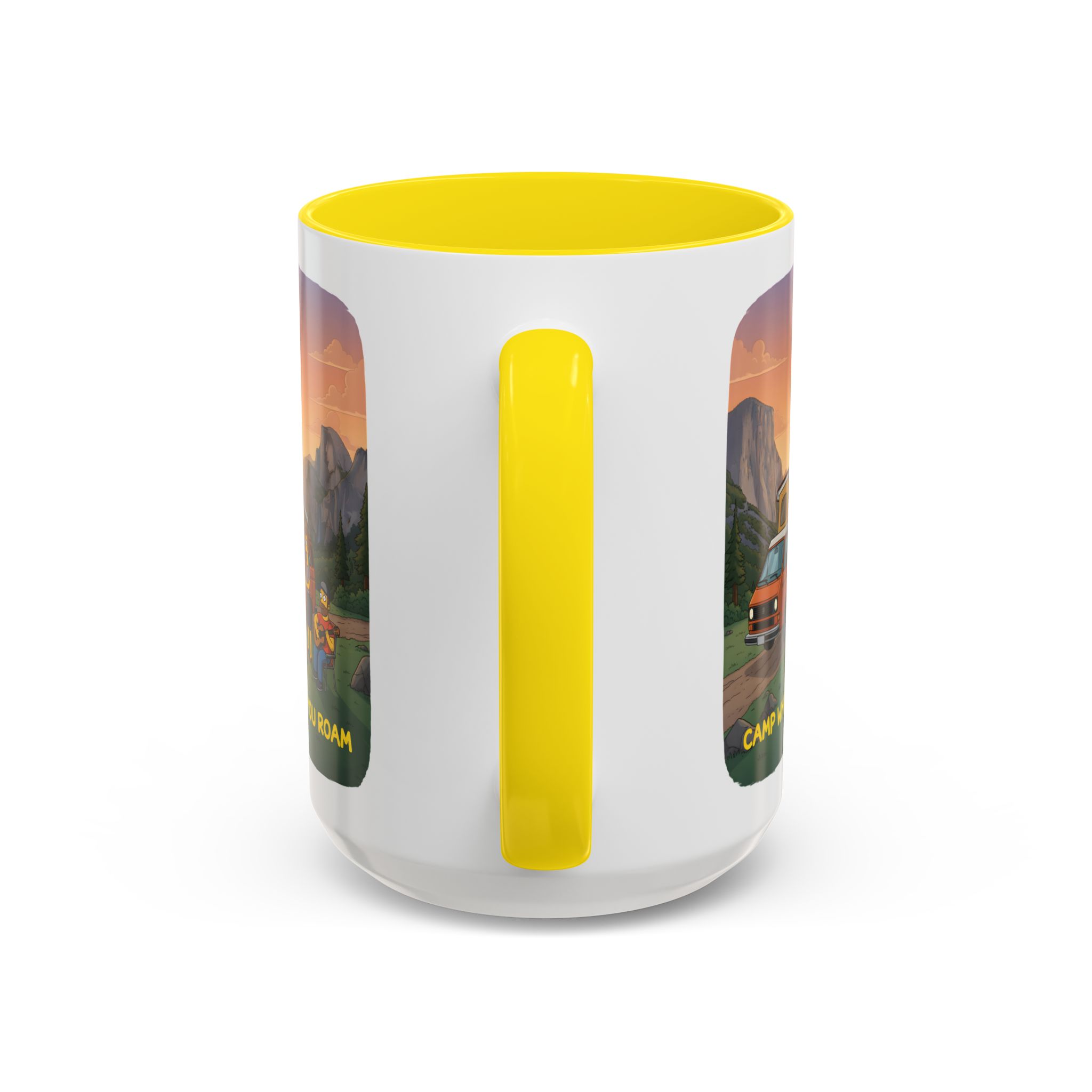 Accent Coffee Mug (11, 15oz) — "Camp Where You Roam" Design Sitcom-Line