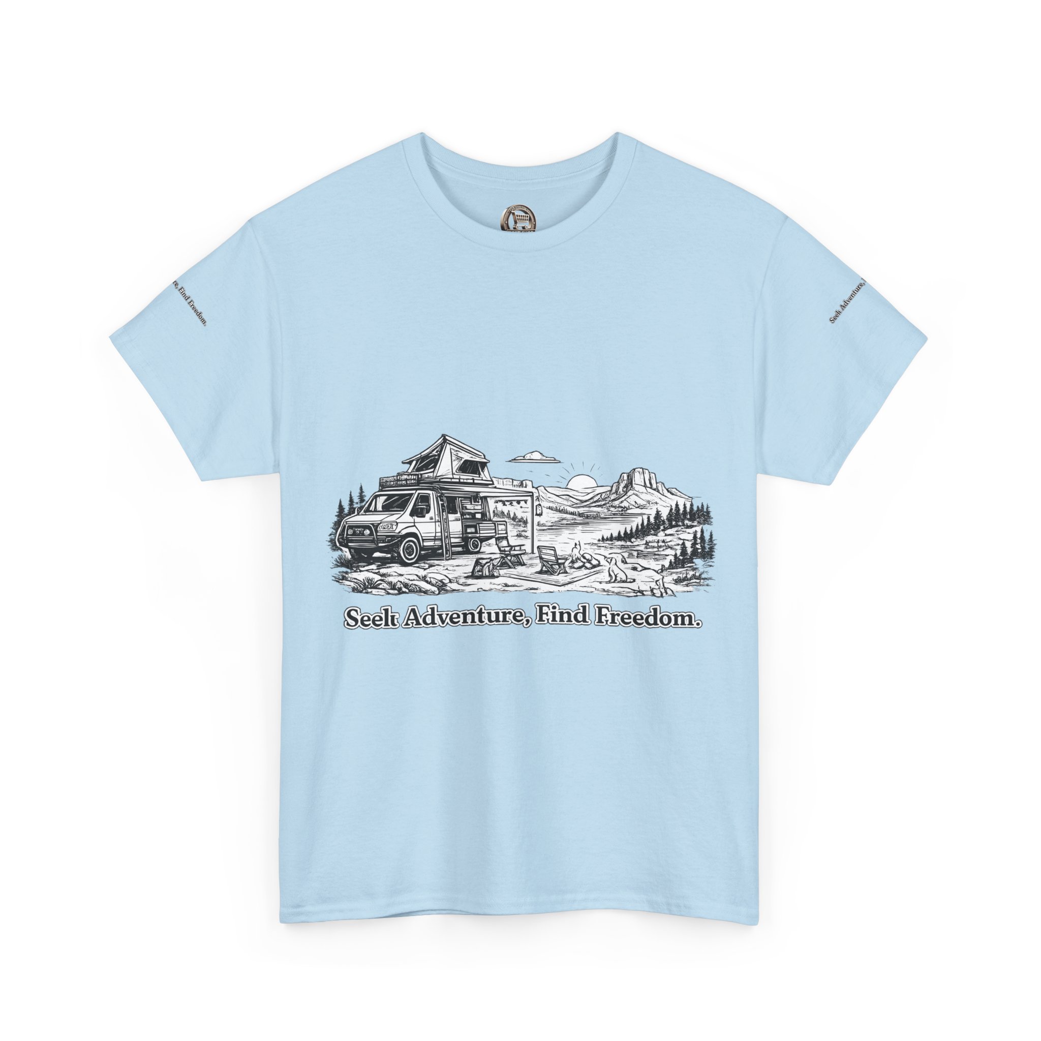 14445863714747774130_2048.jpeg Unisex Heavy Cotton Tee — "Seek Adventure, Find Freedom" Design Minimal-Line