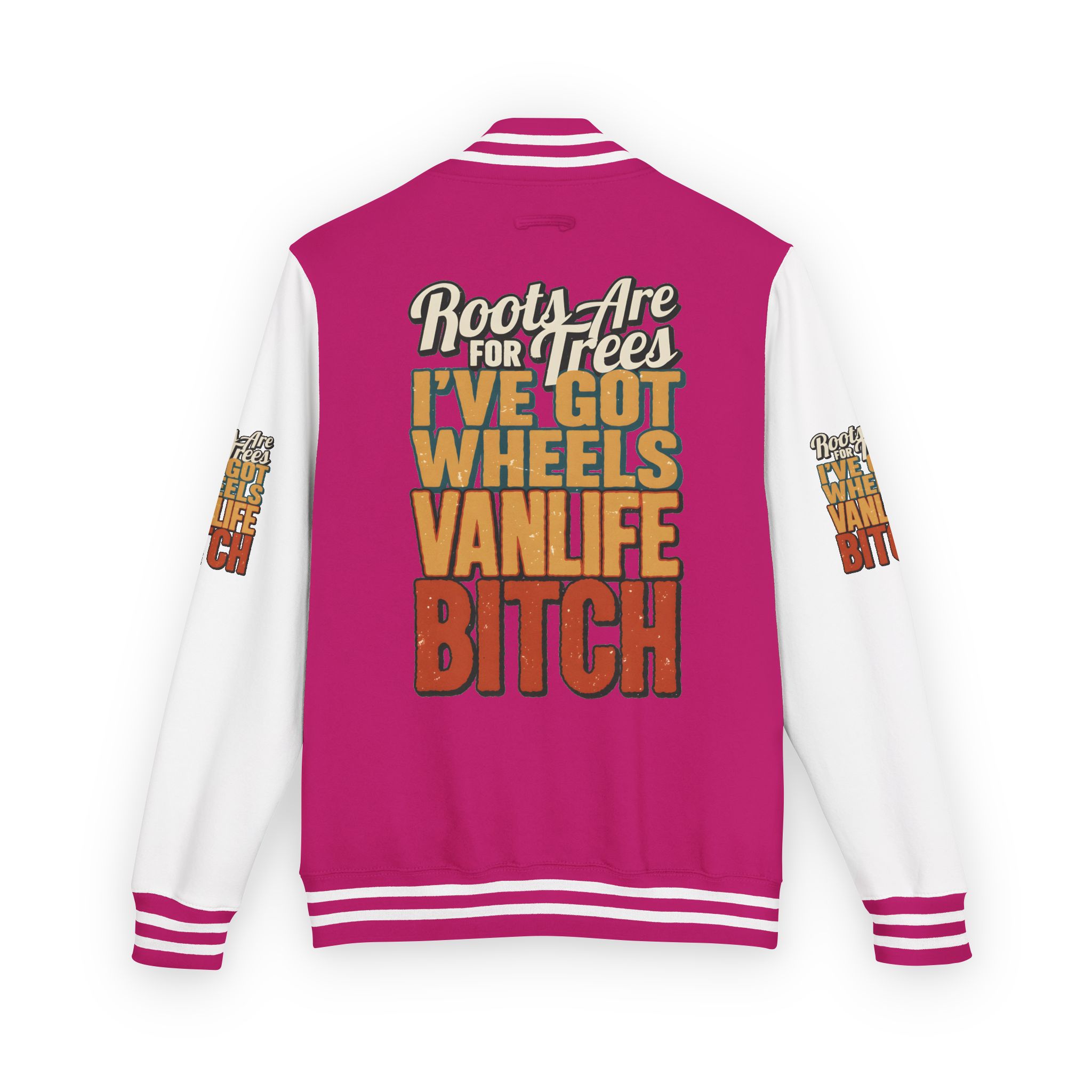 Unisex Heavyweight Letterman Jacket — "Roots Are For Trees" Design F**K-Line