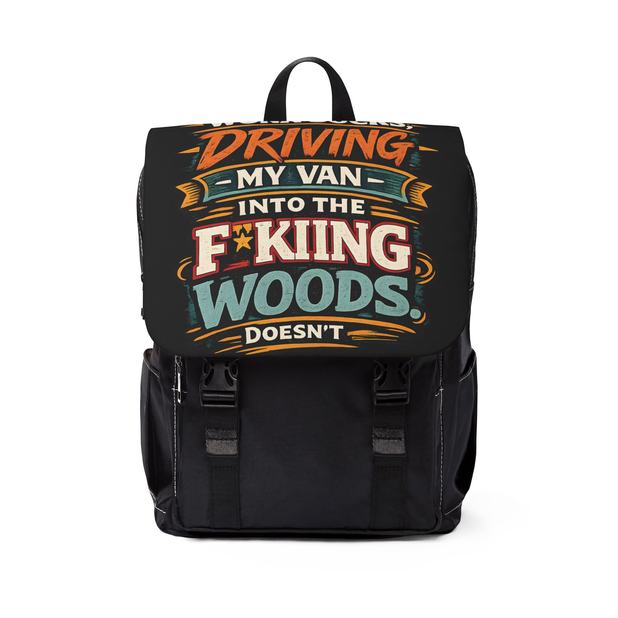 Unisex Casual Shoulder Backpack — "Work Sucks" Design F**K-Line