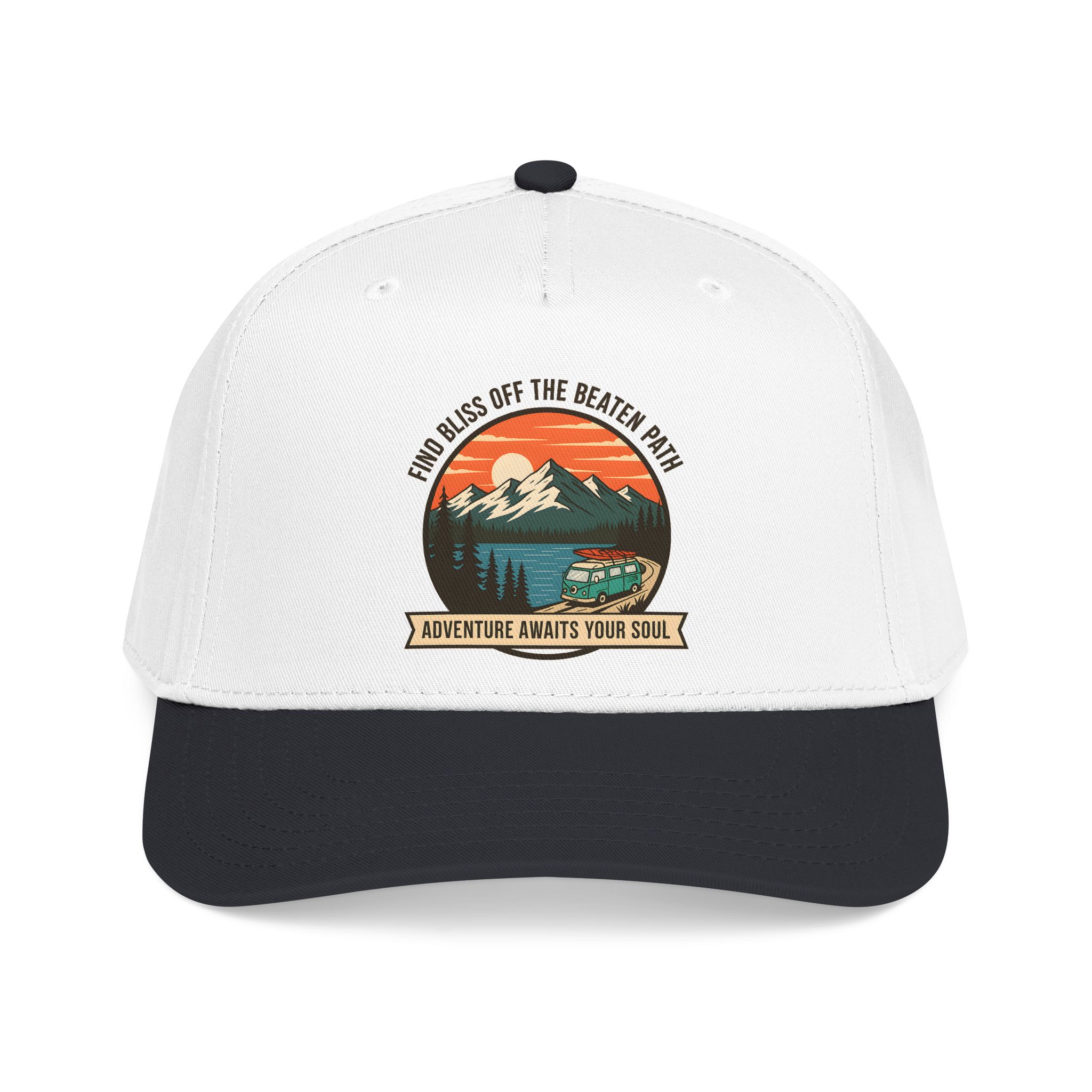 14454750737374636177_2048.jpeg Baseball Cap — "Find Bliss of the beaten patch-Adventure Awaits Your Soul" Vintage Mountain Camp Camper Design