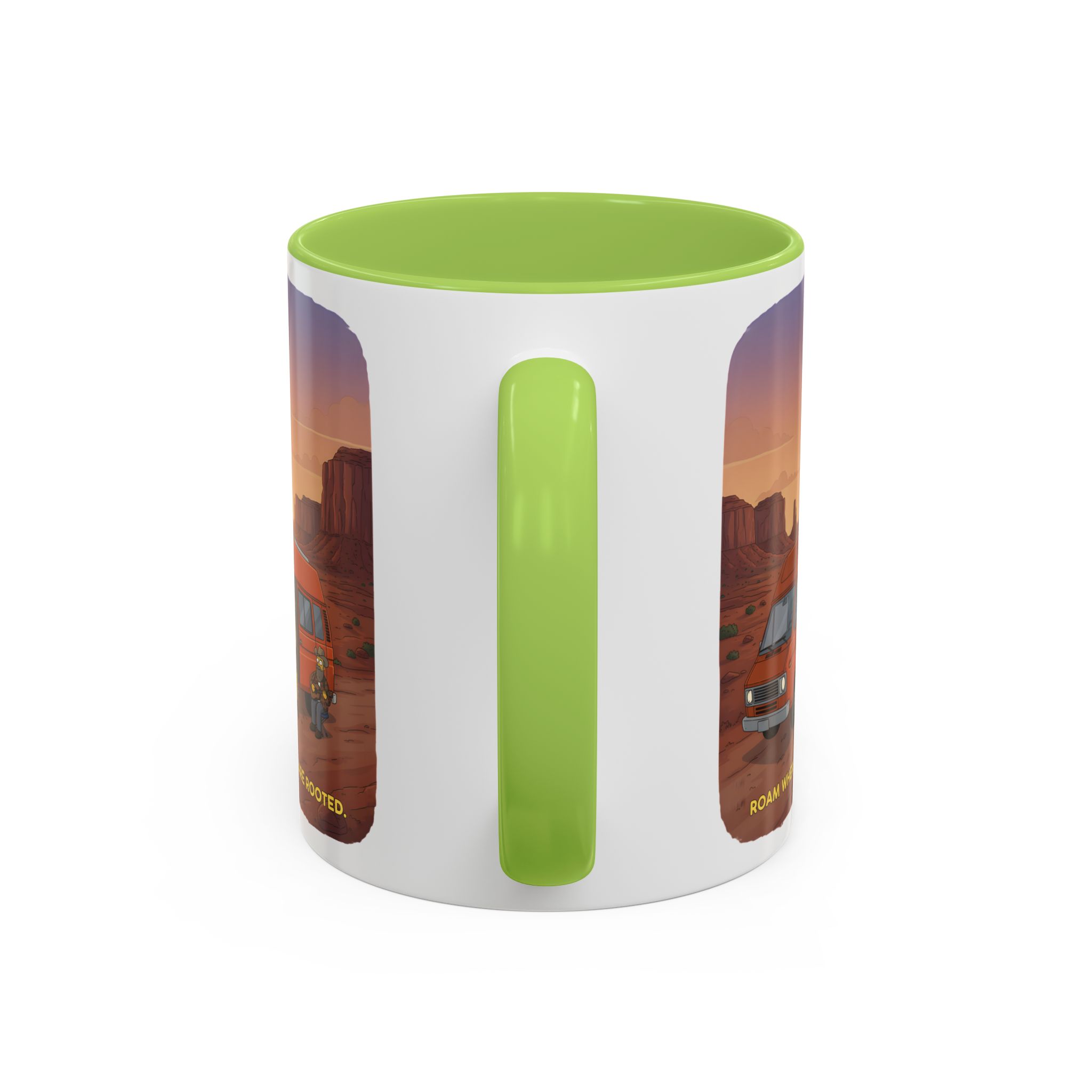 Accent Coffee Mug (11, 15oz) — "Roam Where You Are Rooted" Design Sitcom-Line