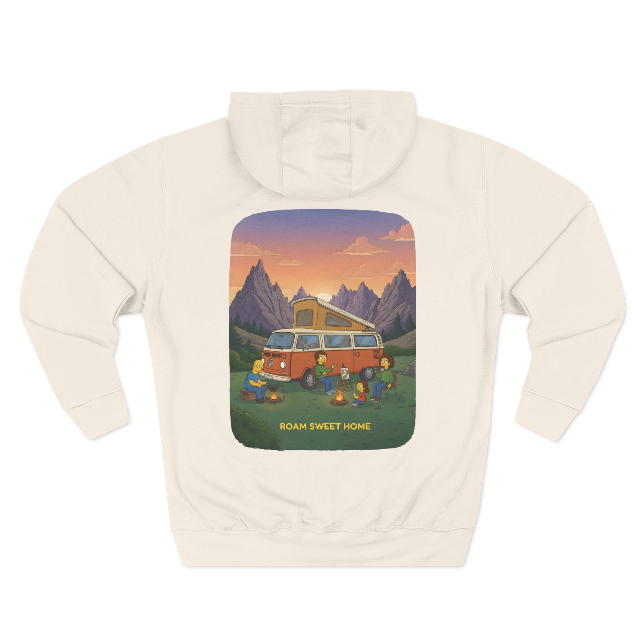 Three-Panel Fleece Hoodie - "Roam Sweet Home" Design Sitcom-Line