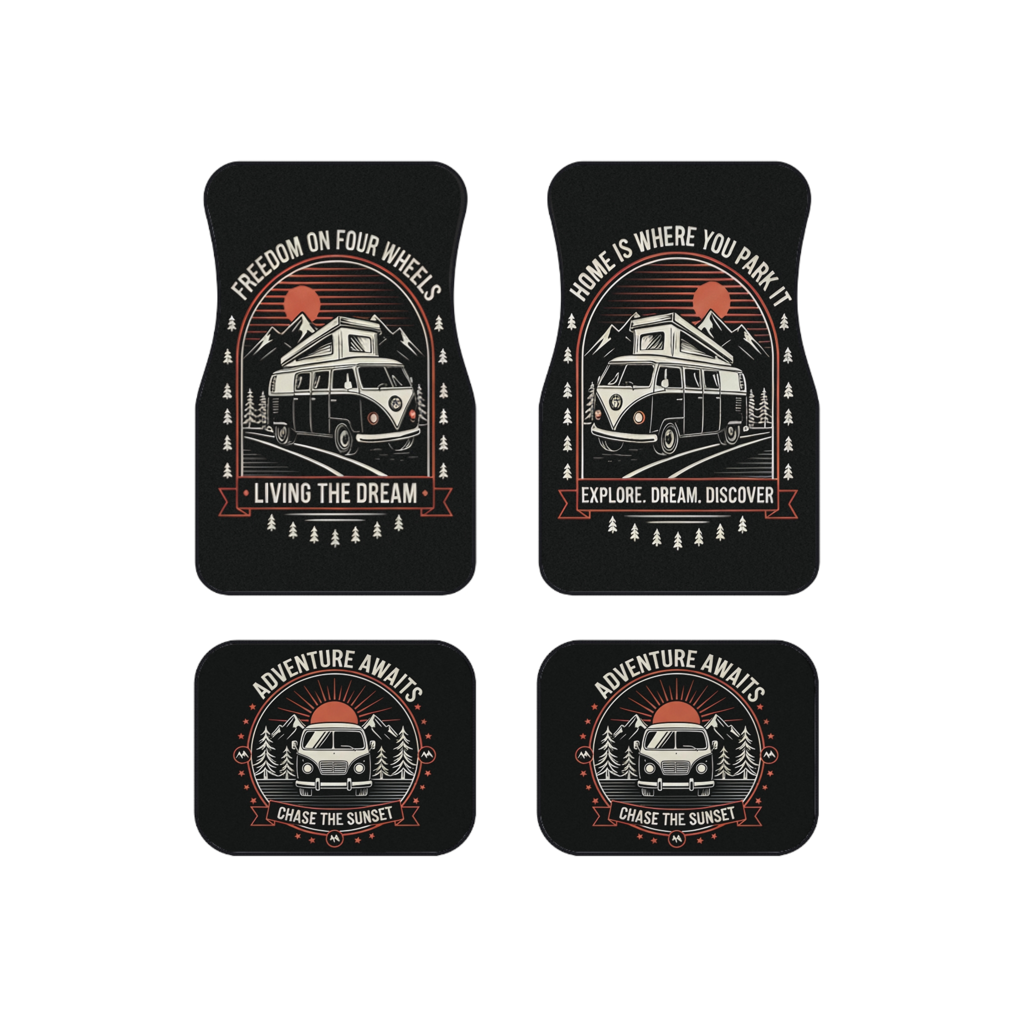 14463144816861384606_2048-1.jpeg Car Mats (Set of 4)- 'Freedom on Four Wheels' Van Life Floor Mat Set (4-Pack)