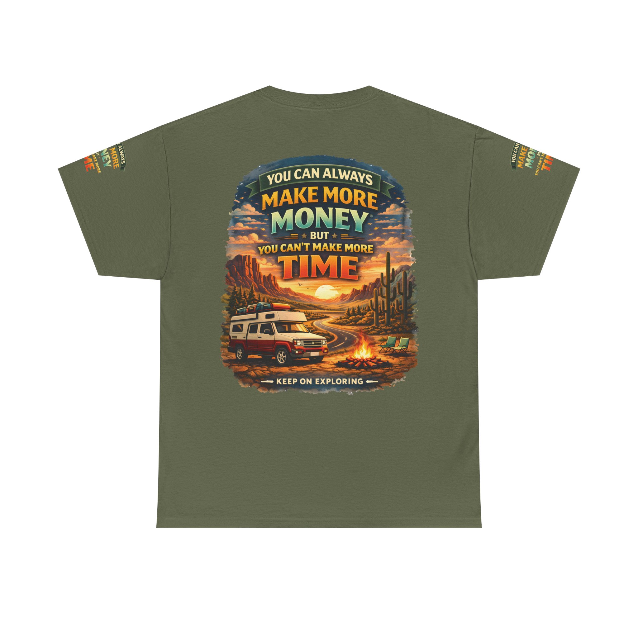 Unisex Heavy Cotton Tee — "You Can Always Make More Money" Design Scenic-Line