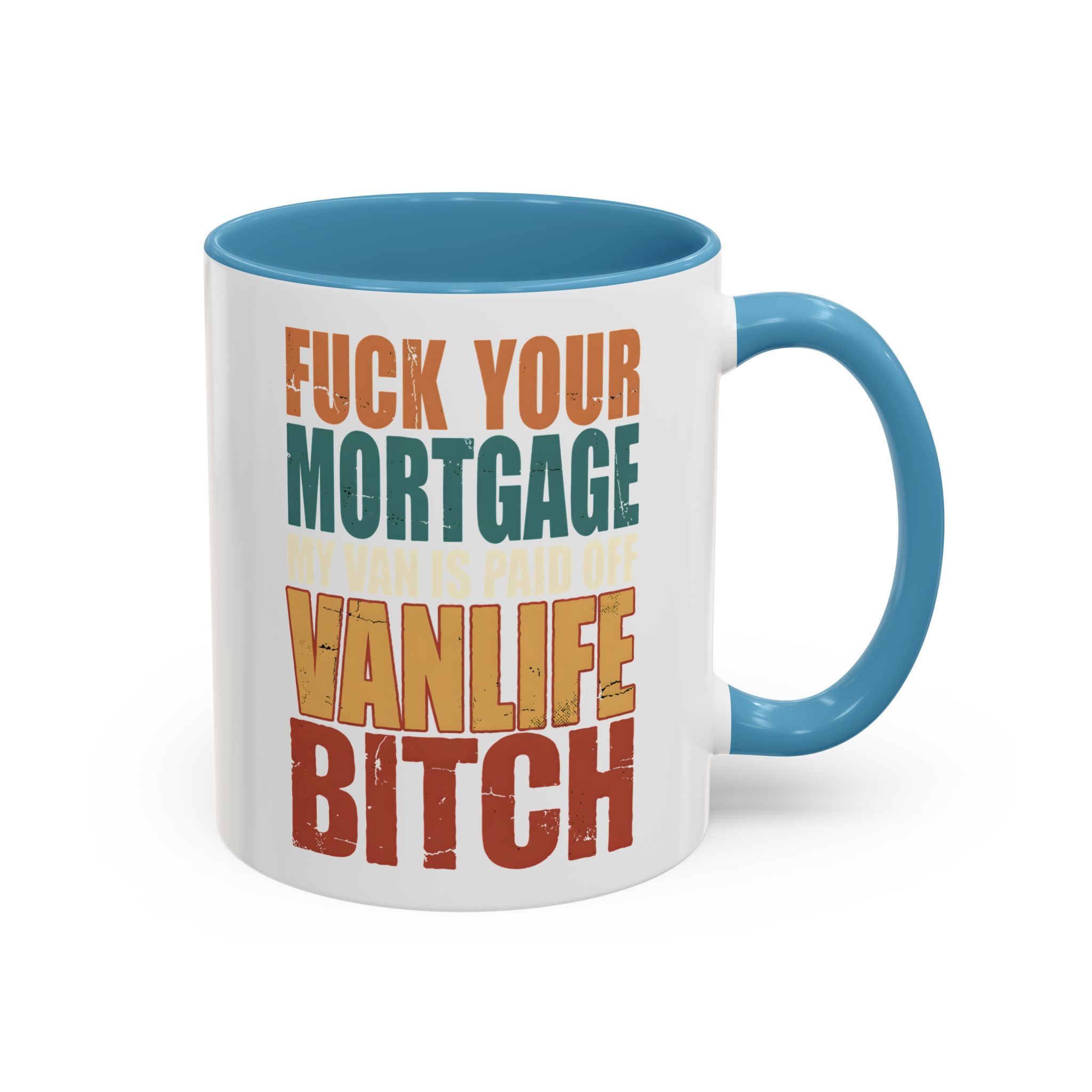 Accent Coffee Mug (11, 15oz) — "Fuck Your Mortgage" Design F**K-Line
