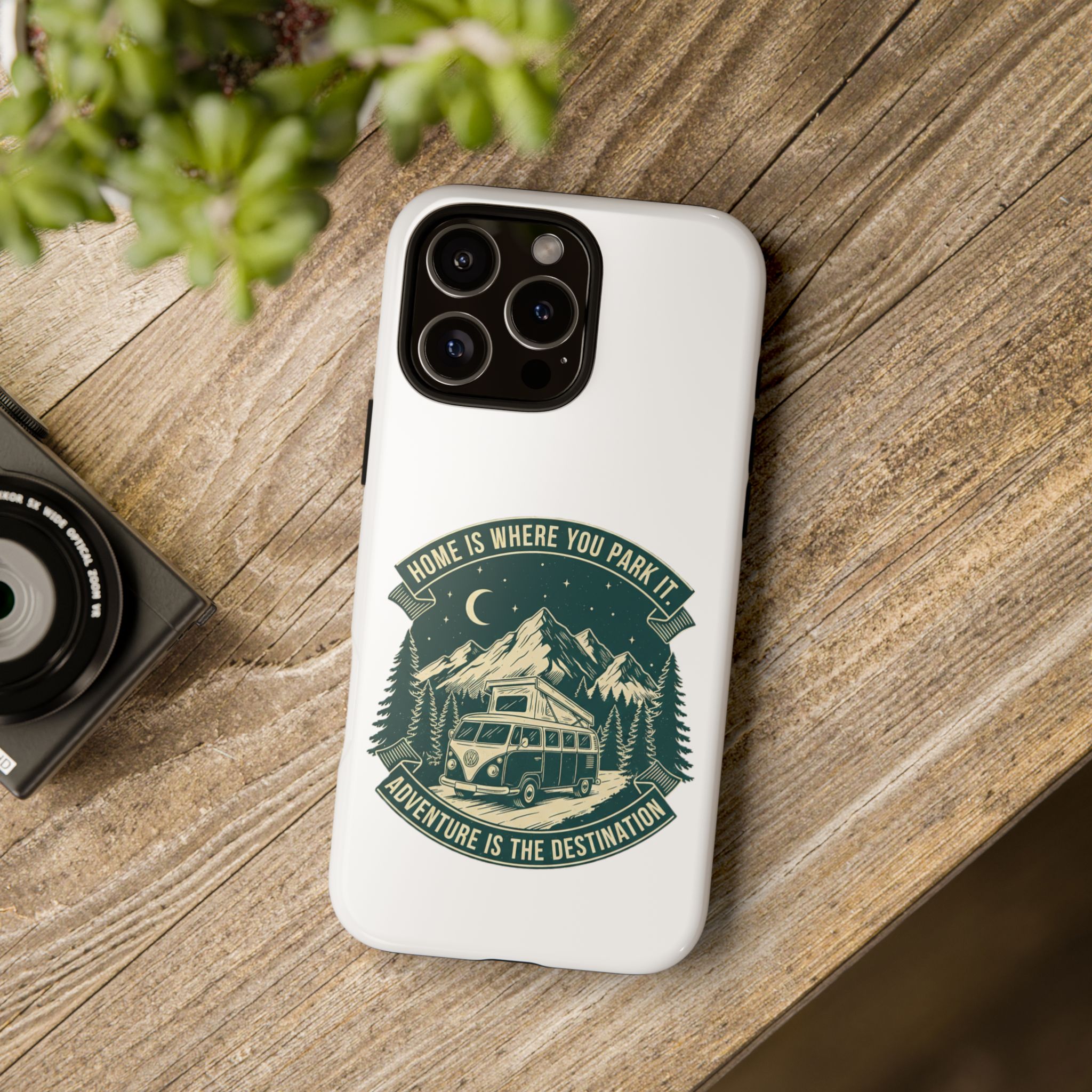 Phone Case — "Home Is Where You Park It-Adventure is the destination" Camper Van Design