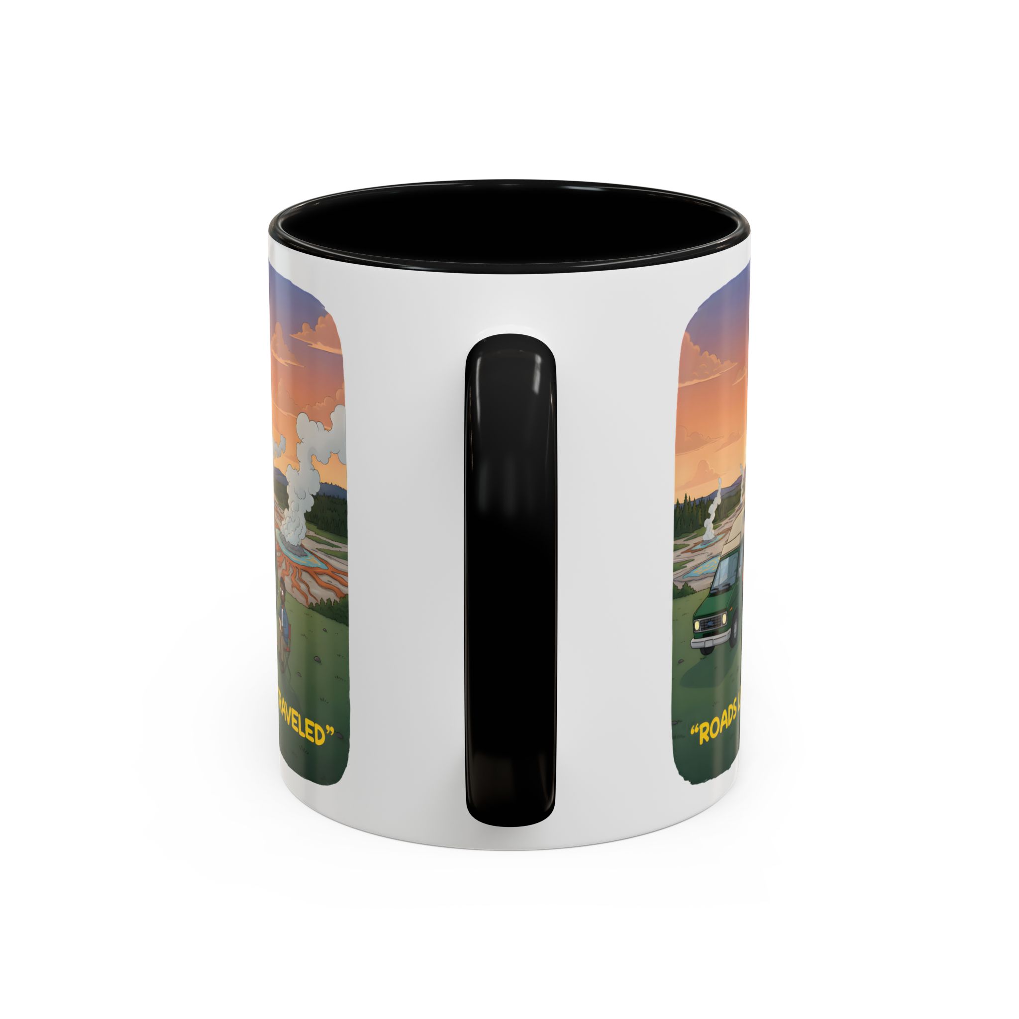 Accent Coffee Mug (11, 15oz) — "Roads Less Traveled" Design Sitcom-Line