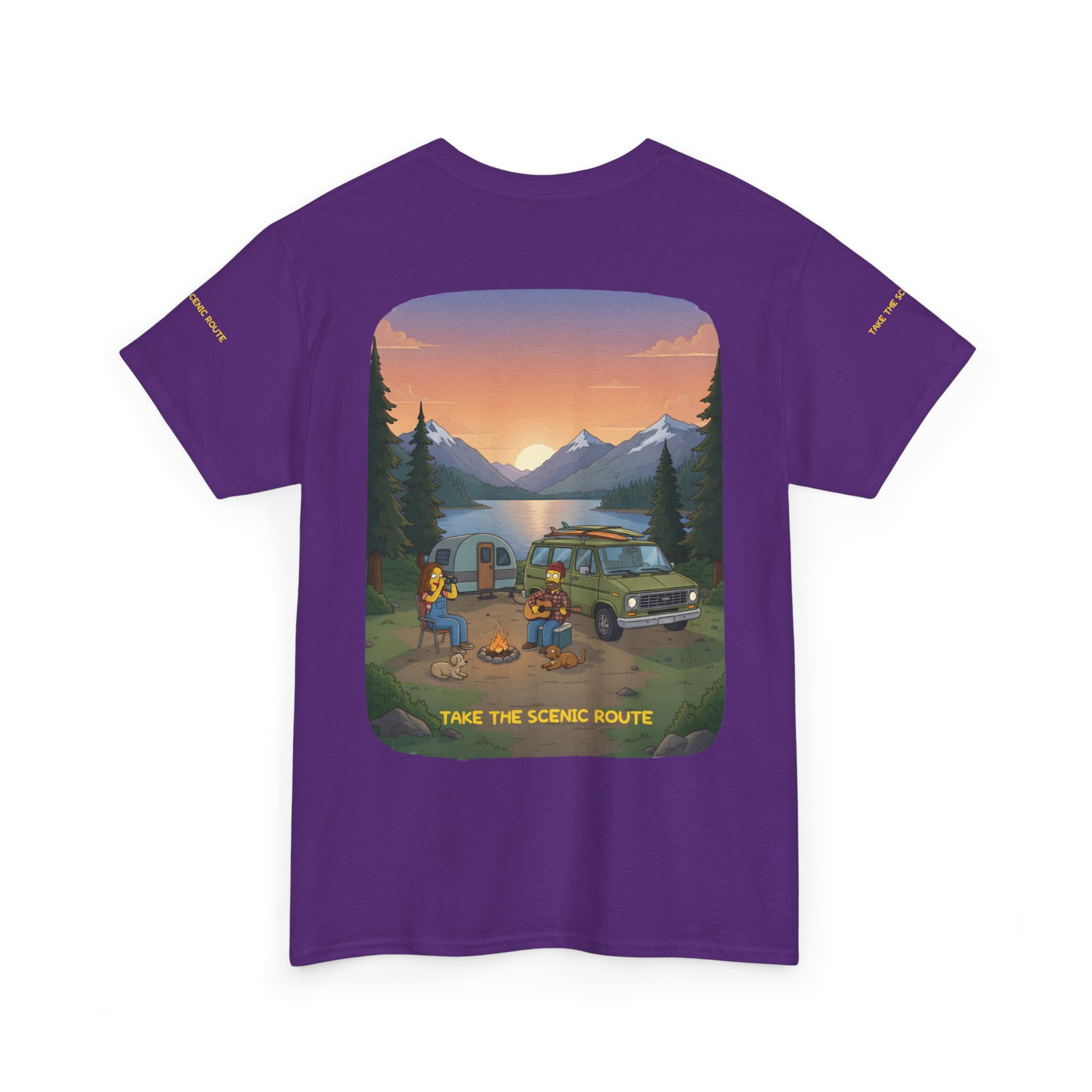 Unisex Heavy Cotton Tee — "Take The Scenic Route" Design Sitcom-Line