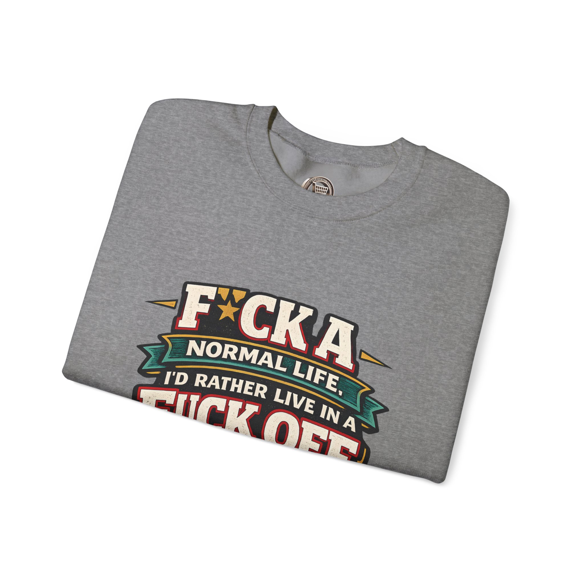 14484714383833217433_2048.jpeg Unisex Heavy Blend™ Crewneck Sweatshirt — "Fuck A Normal Life" Design F**K-Line