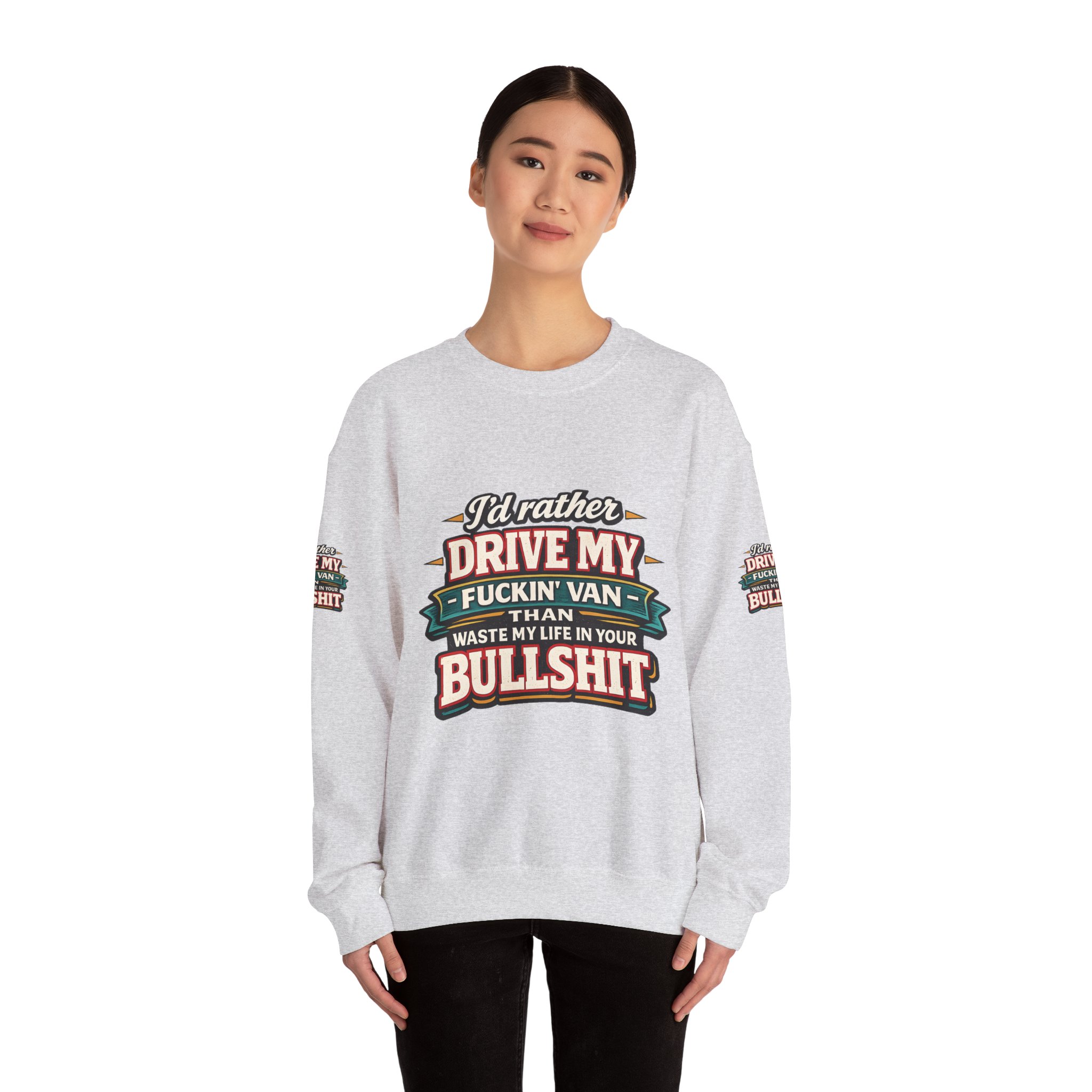 14499641326794216771_2048.jpeg Unisex Heavy Blend™ Crewneck Sweatshirt — "I´d Rather Drive My Fucking Van" Design F**K-Line