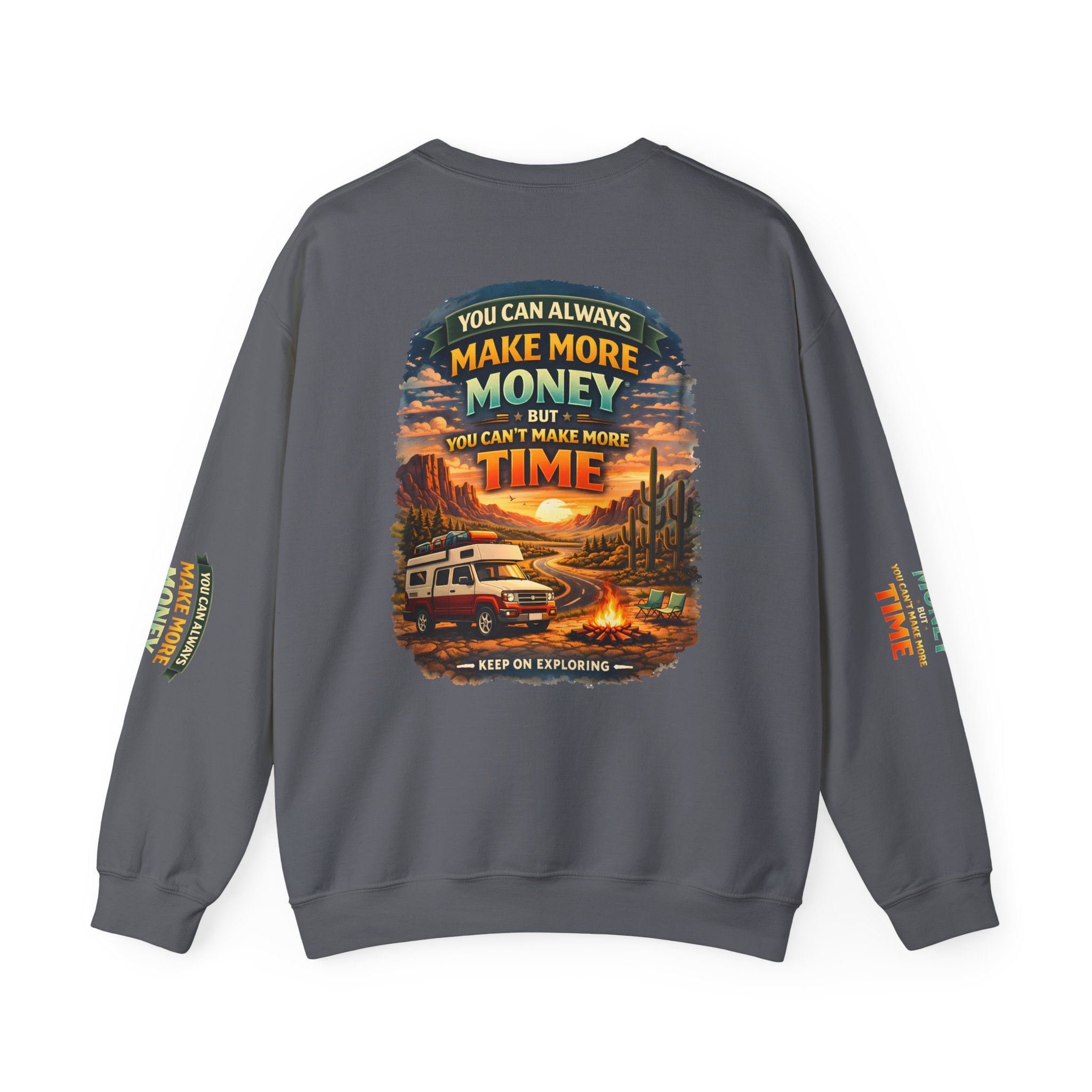 Unisex Heavy Blend™ Crewneck Sweatshirt — "You Can Always Make More Money" Design Scenic-Line