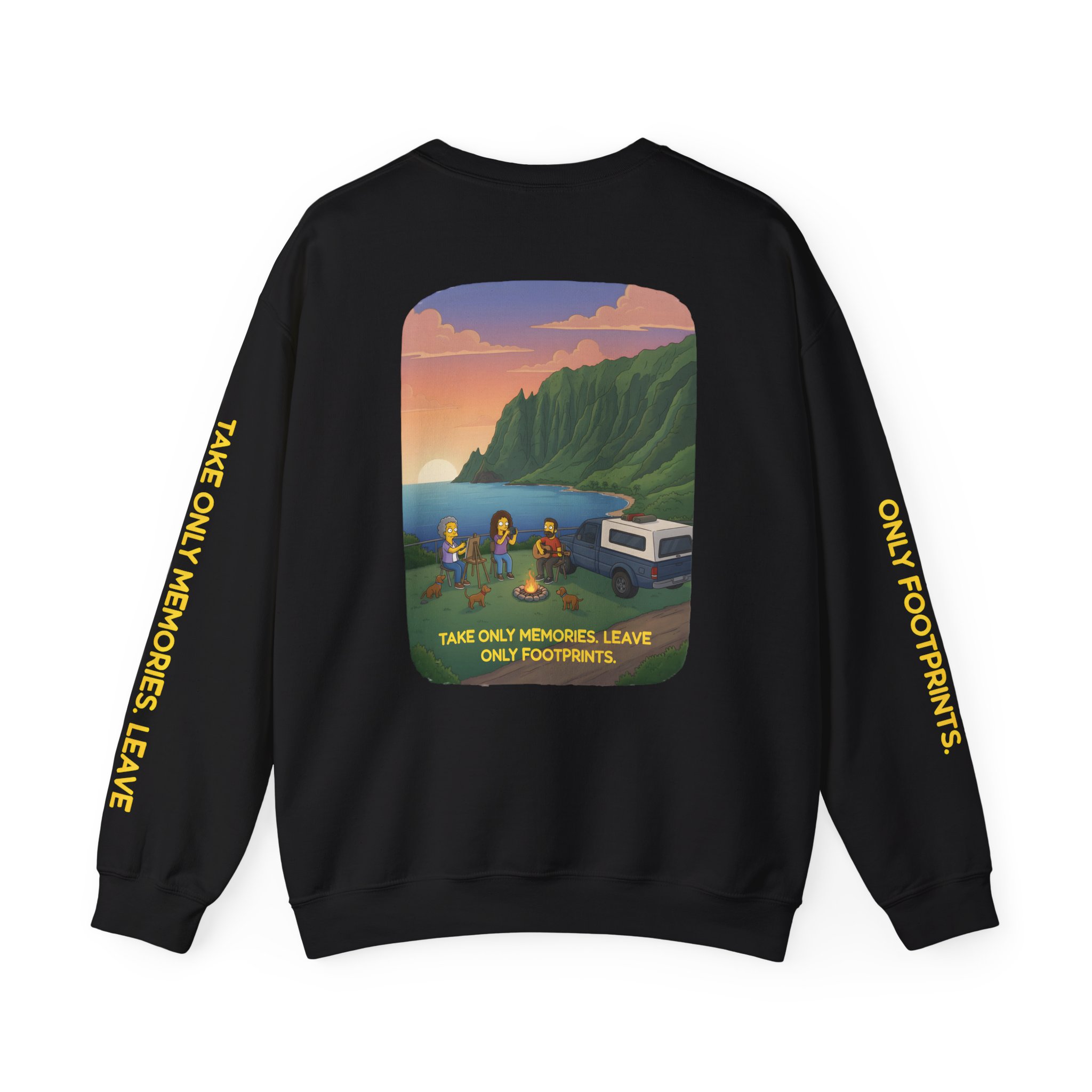 Unisex Heavy Blend™ Crewneck Sweatshirt — "Take Only Memories-Leave Only Footprints" Design Sitcom-Line