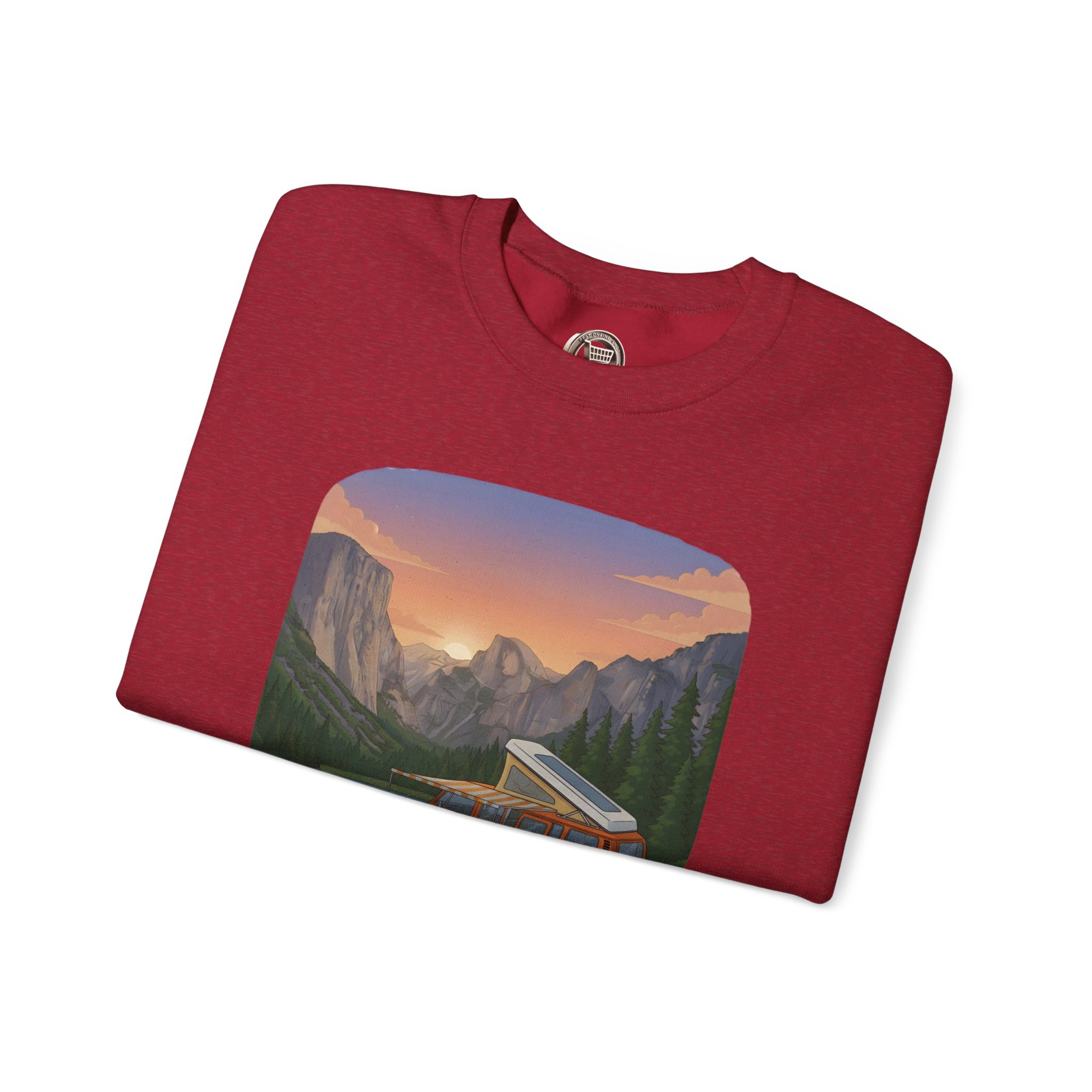 Unisex Heavy Blend™ Crewneck Sweatshirt — "Adventure Awaits-Go Find It"" Design Sitcom-Line