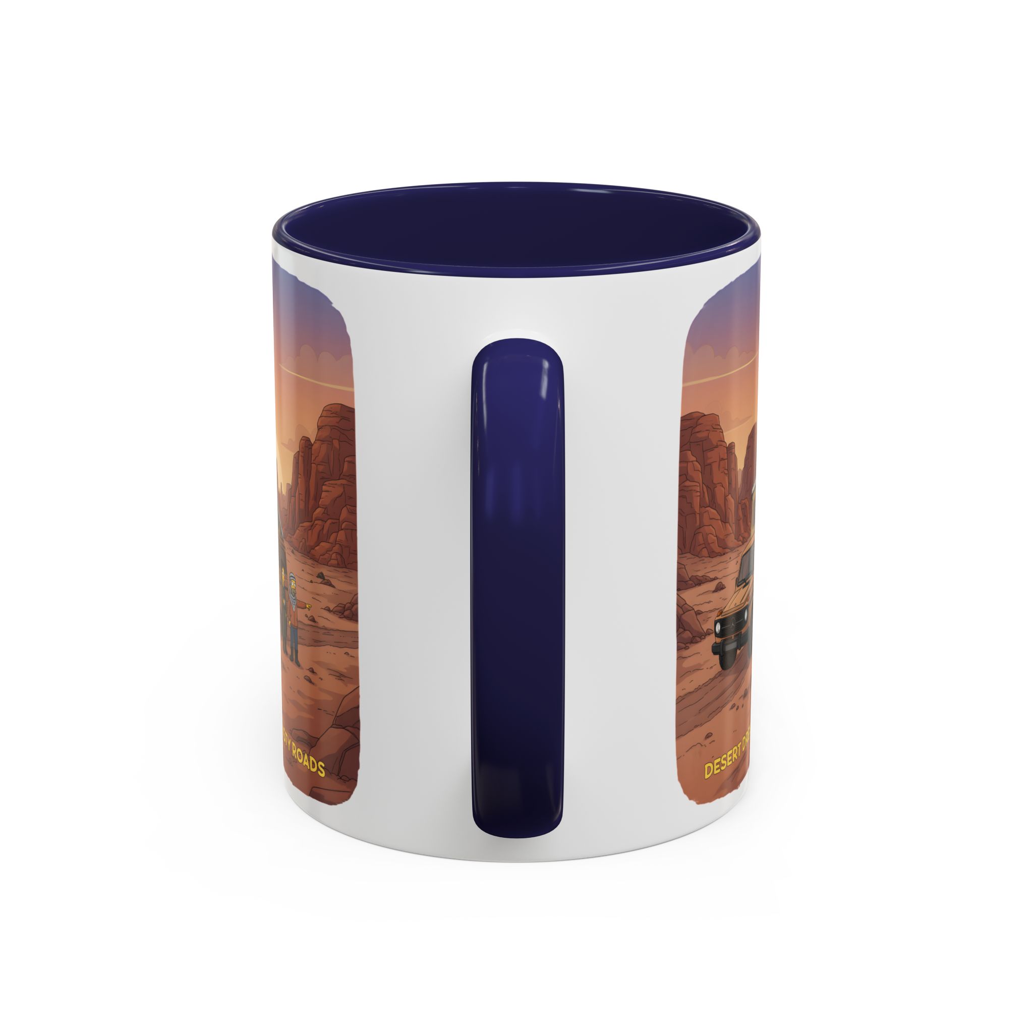 Accent Coffee Mug (11, 15oz) — "Desert Dreams Dusty Roads" Design Sitcom-Line