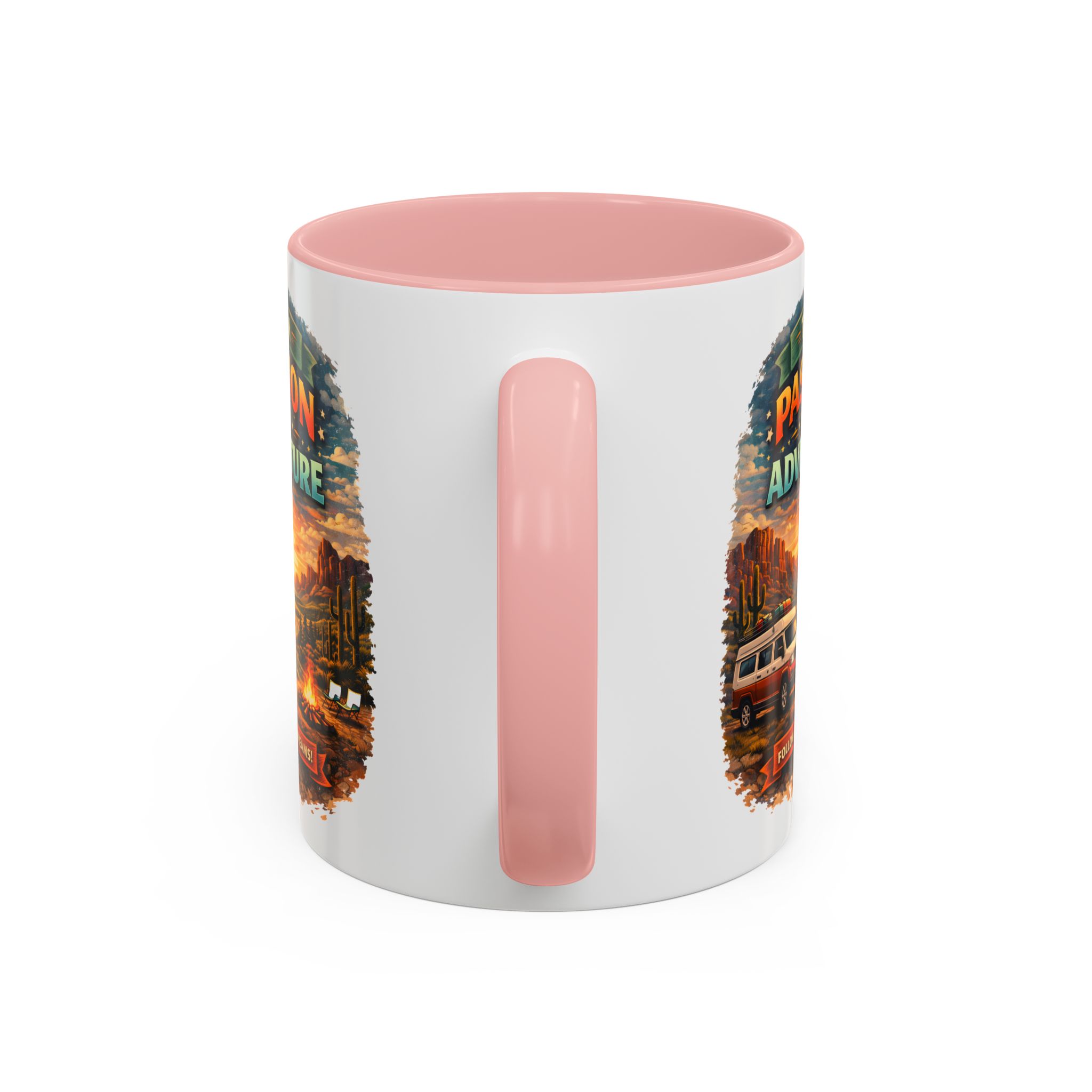 Accent Coffee Mug (11, 15oz) — "Turn Passion Into Adventure" Design Scenic-Line