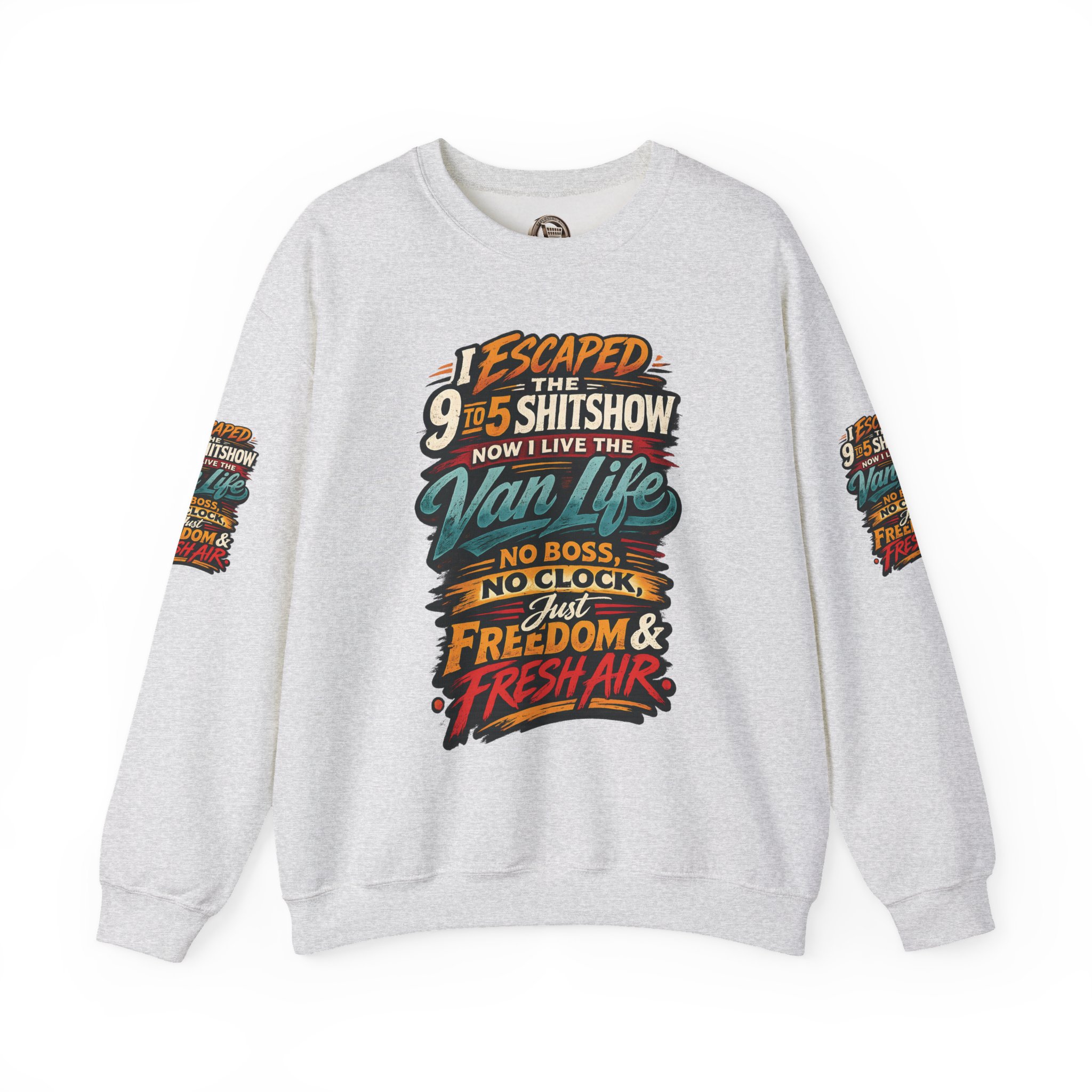 14523017371070175806_2048.jpeg Unisex Heavy Blend™ Crewneck Sweatshirt — "I Escaped The 9 To 5" Design F**K-Line