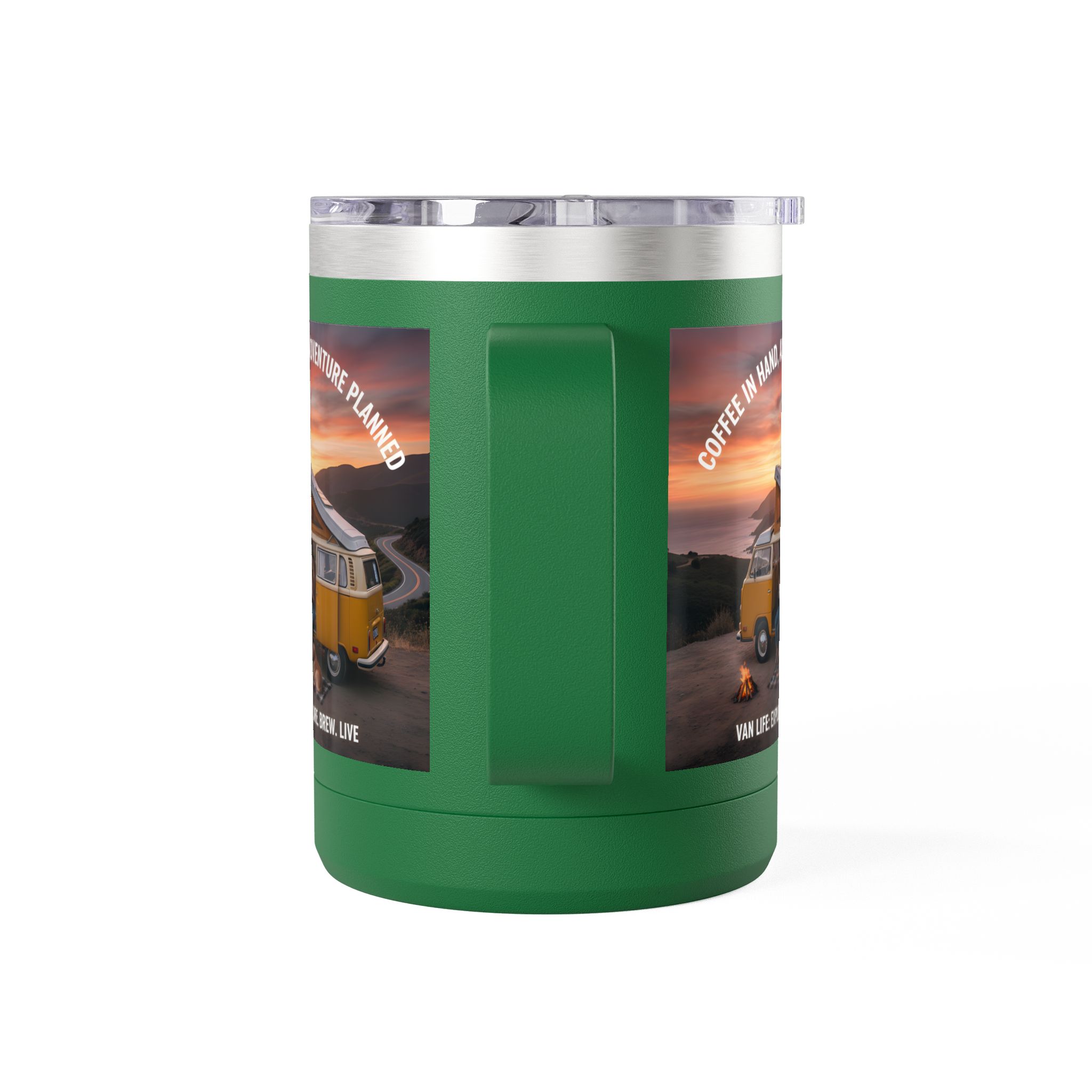 Coffee Mug Tumbler, 15oz — "Coffee in Hand, Adventure Planned"