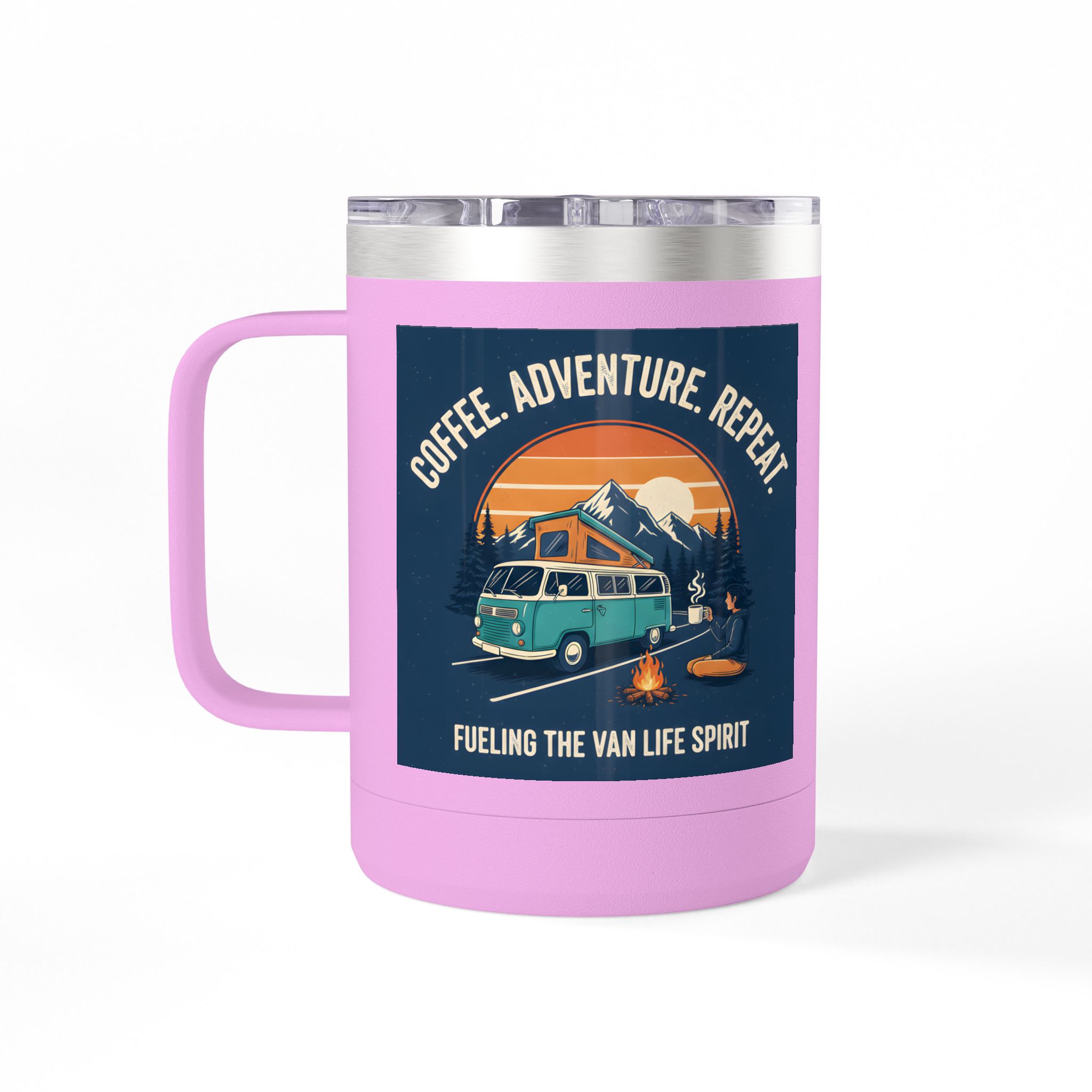 Coffee Mug Tumbler, 15oz — “Coffee. Adventure. Repeat.”